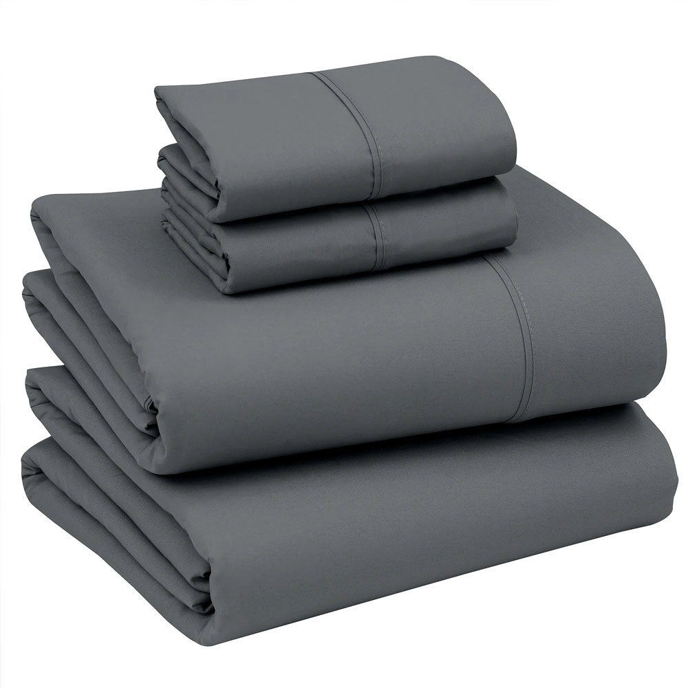 Juego De Sabanas 100% Algodón Frescas Y Transpirables King Size Gris Oxford Kyuden Home