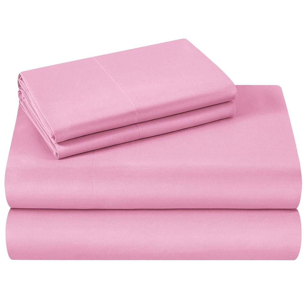 Juego De Sabanas 100% Algodón Frescas Y Transpirables Queen Size Baby Pink Kyuden Home