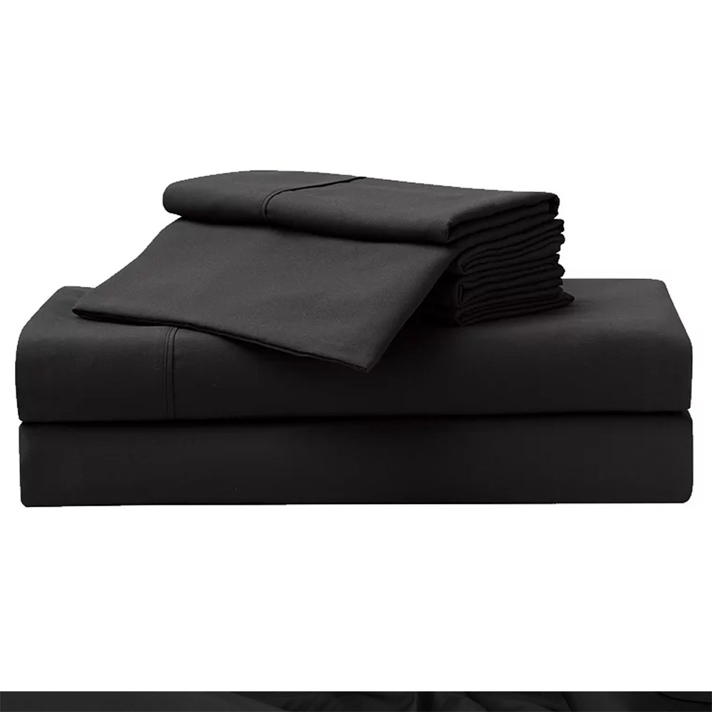 Juego De Sabanas 100% Algodón Frescas Y Transpirables King Size Negro Kyuden Home