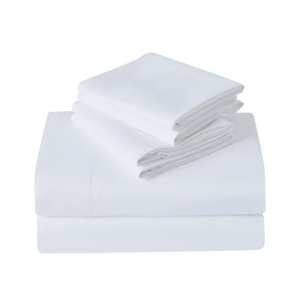 Juego De Sabanas Microfibra Frescas Y Antiarrugas King Size Blanco Kyuden Home