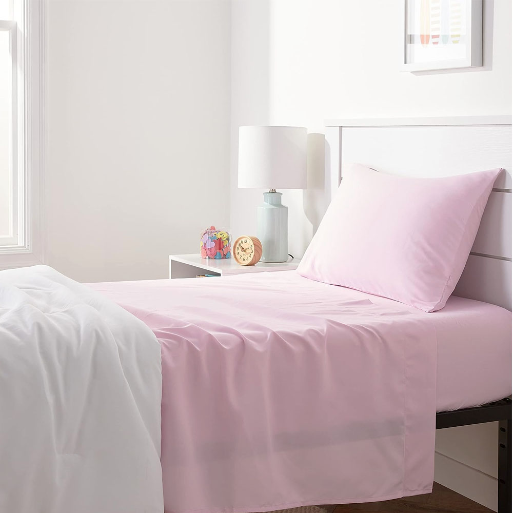 Foto 4 pulgar | Juego De Sabanas Microfibra Frescas Y Antiarrugas King Size Rosa Light Kyuden Home