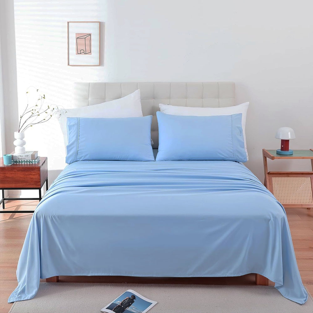 Foto 3 | Juego de Sabanas Algodón King Size Baby Blue Kyuden Home