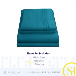 Foto 4 | Juego De Sábanas Sweet Home Collection 1800 Supreme Twin Xl, Color Verde Azulado - Venta Internacional.