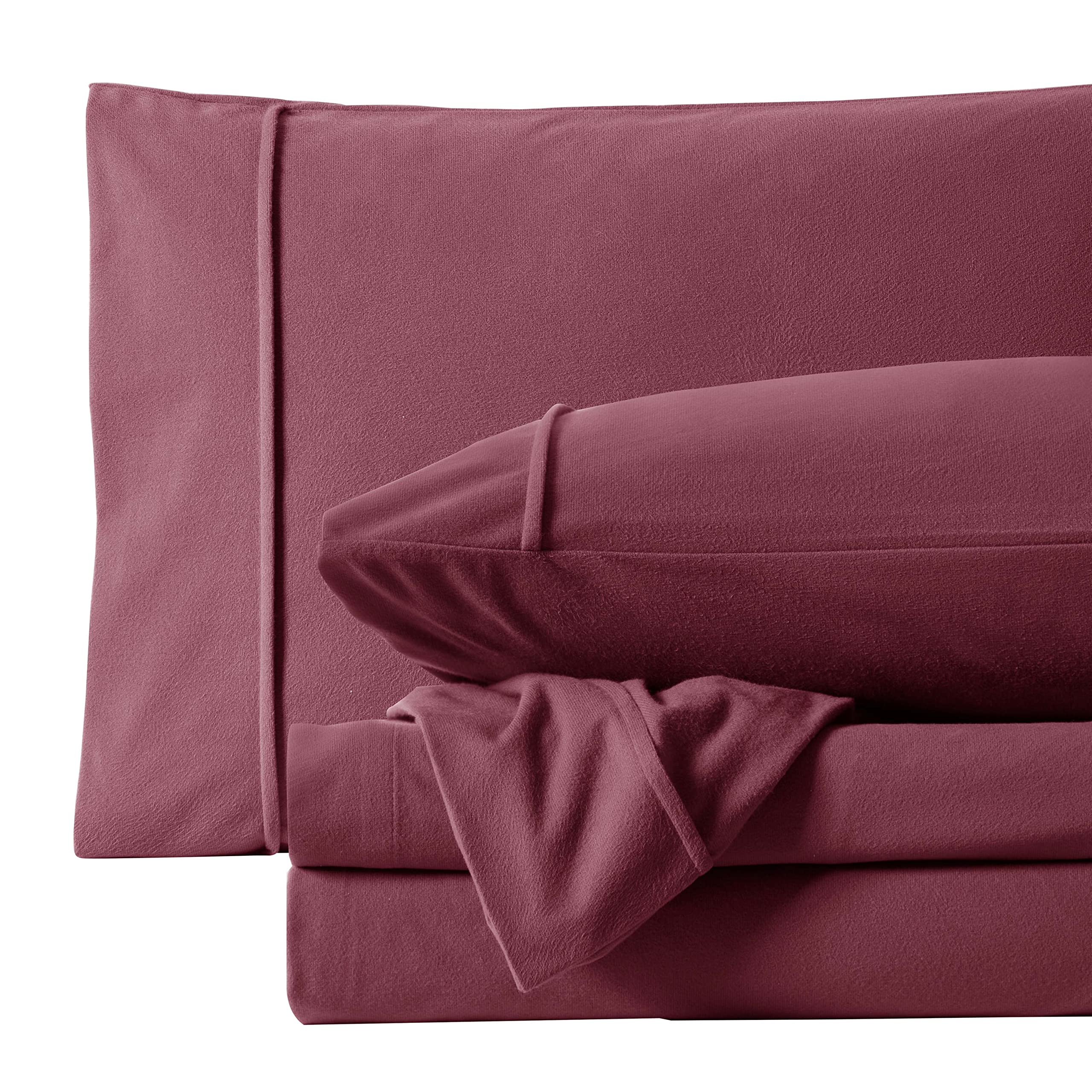 Foto 5 | Juego De Sábanas Sweet Home Collection Frannel Queen Rojo Burdeos - Venta Internacional.