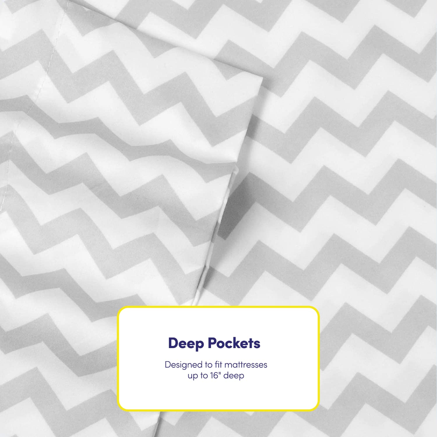 Foto 6 pulgar | Juego De Sábanas Sweet Home Collection Chevron Grey Queen - Venta Internacional.