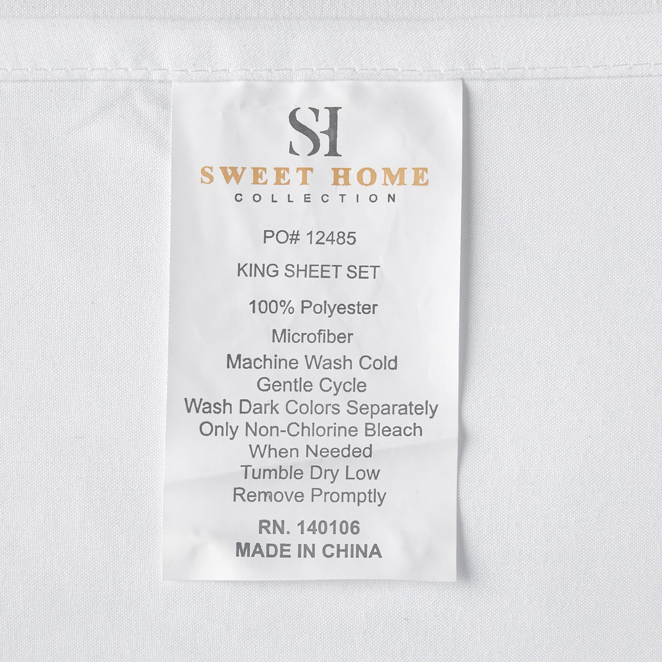 Foto 5 pulgar | Sábanas Sweet Home Collection Supreme King, Color Blanco - Venta Internacional.