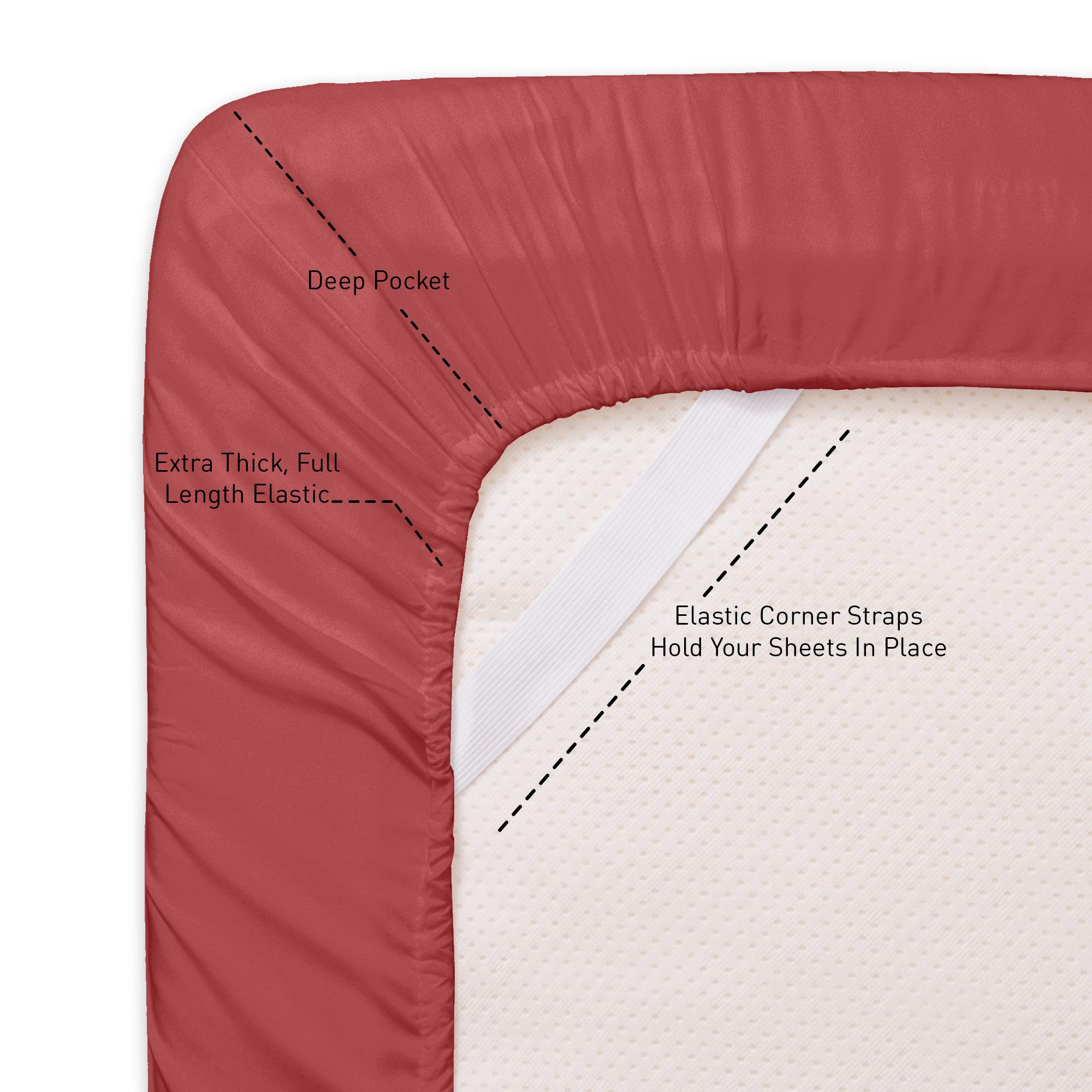 Foto 4 pulgar | Juego De Sábanas Sweet Home Collection 1500 Supreme Queen Burgundy - Venta Internacional.