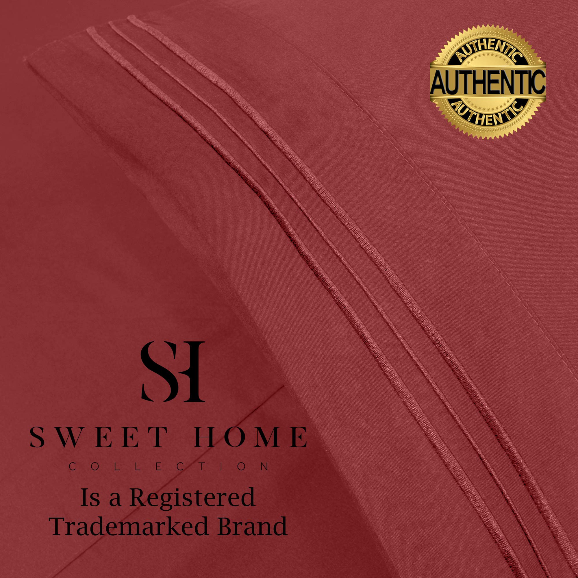Foto 5 pulgar | Juego De Sábanas Sweet Home Collection 1500 Supreme Queen Burgundy - Venta Internacional.