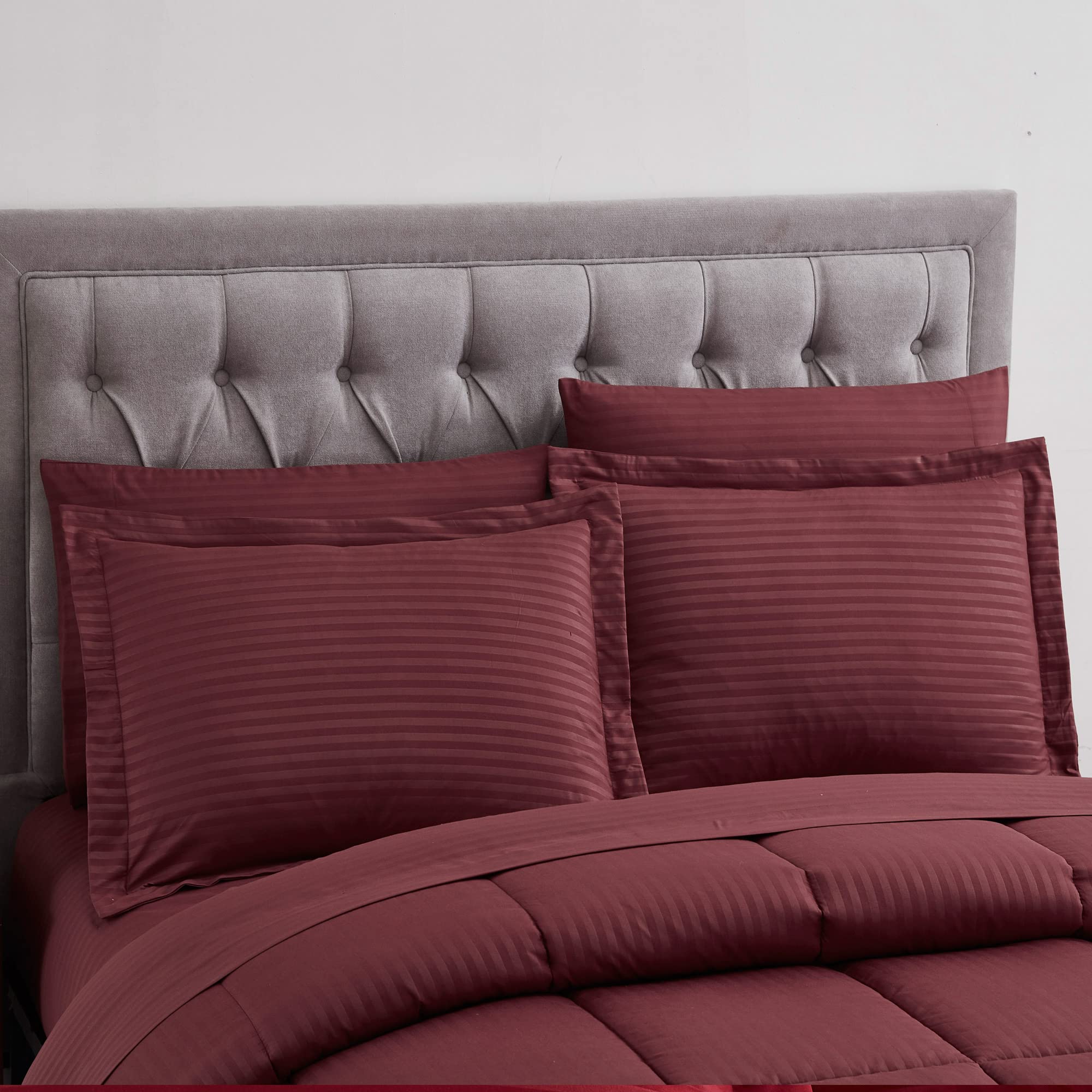 Foto 3 pulgar | Set De Edredón Sweet Home Collection Dobby Burgundy Twin - Venta Internacional.