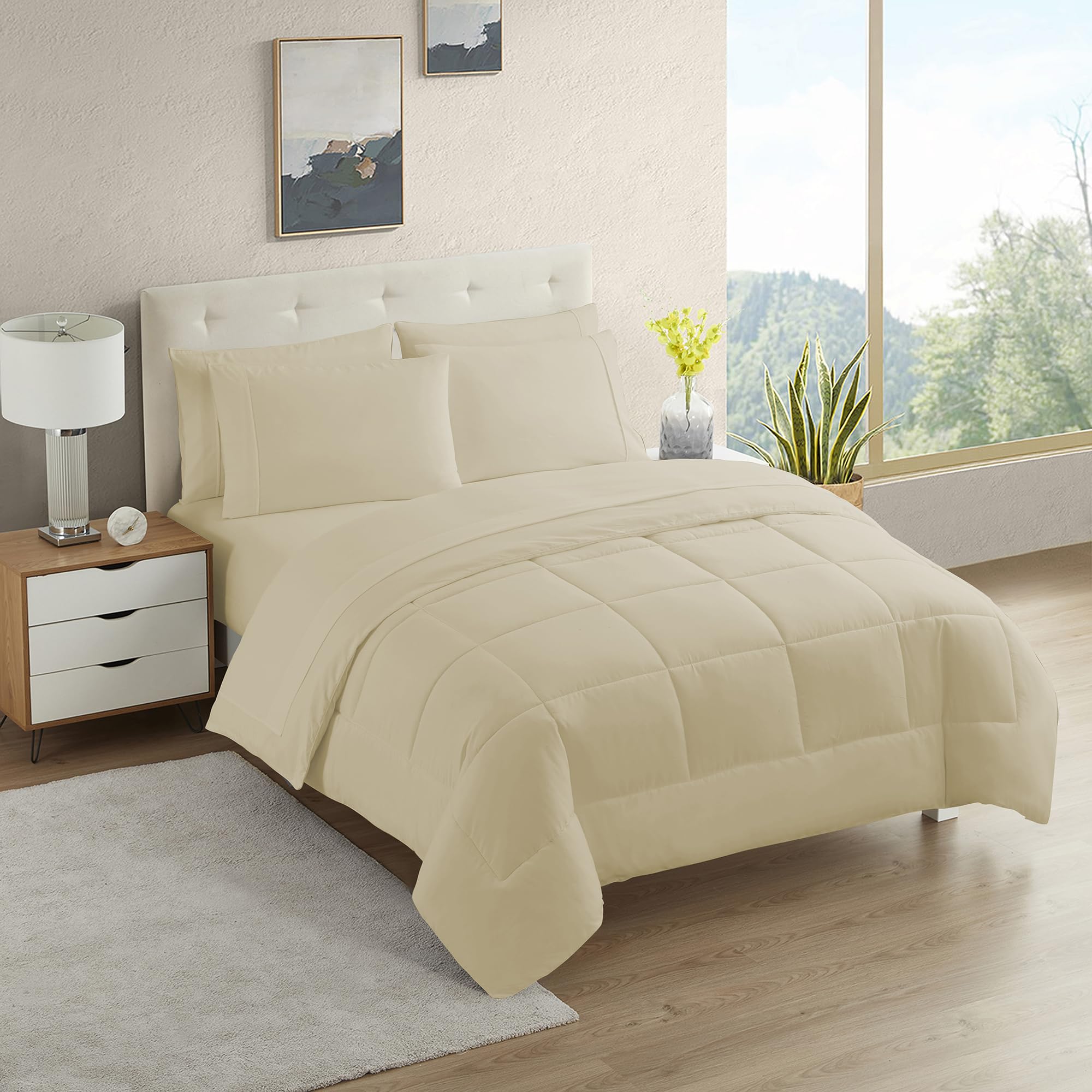 Foto 1 | Set De Edredón Sweet Home Collection Rv Short Queen Beige - Venta Internacional.
