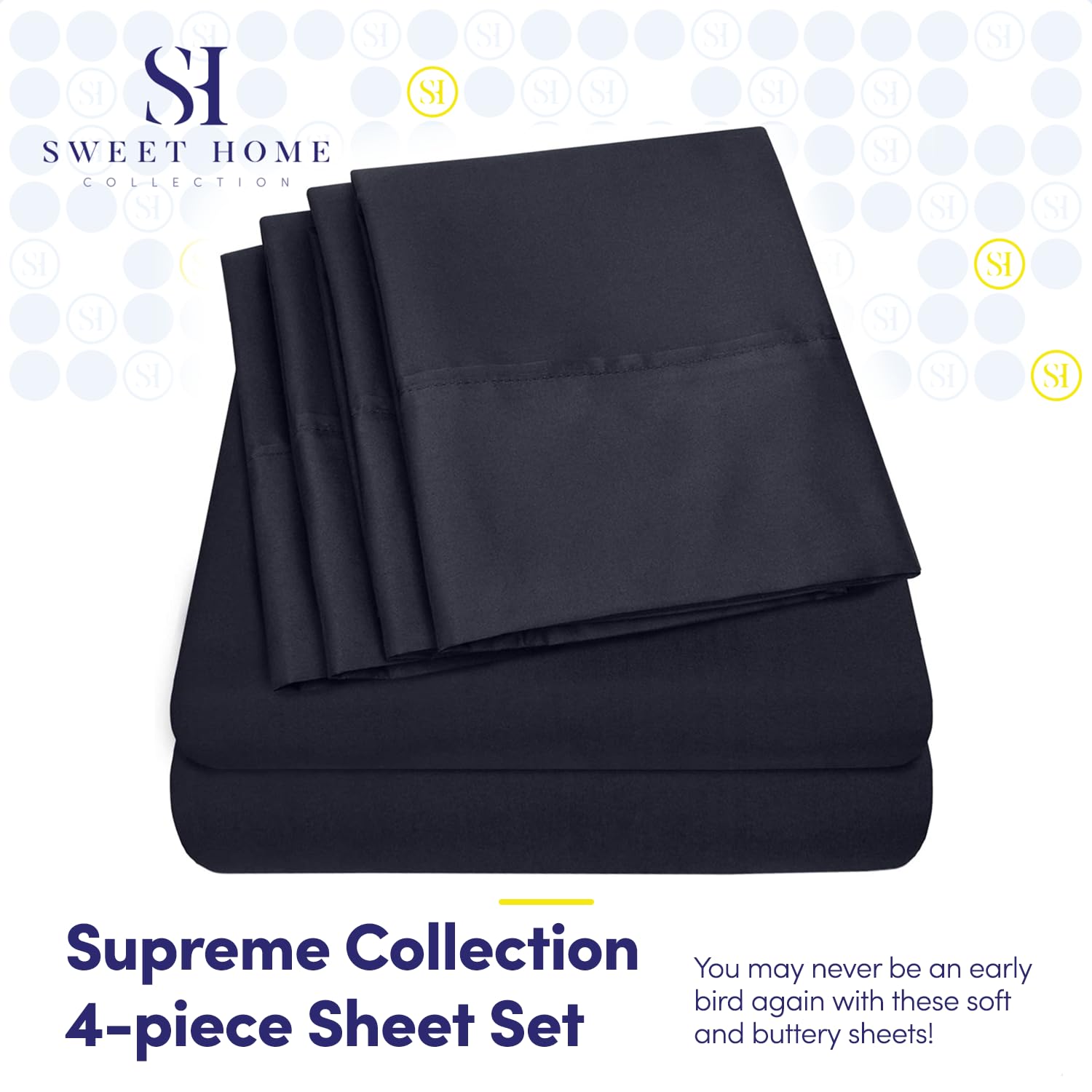 Foto 3 pulgar | Sábanas Sweet Home Collection 1500 Supreme Twin Navy - Venta Internacional.