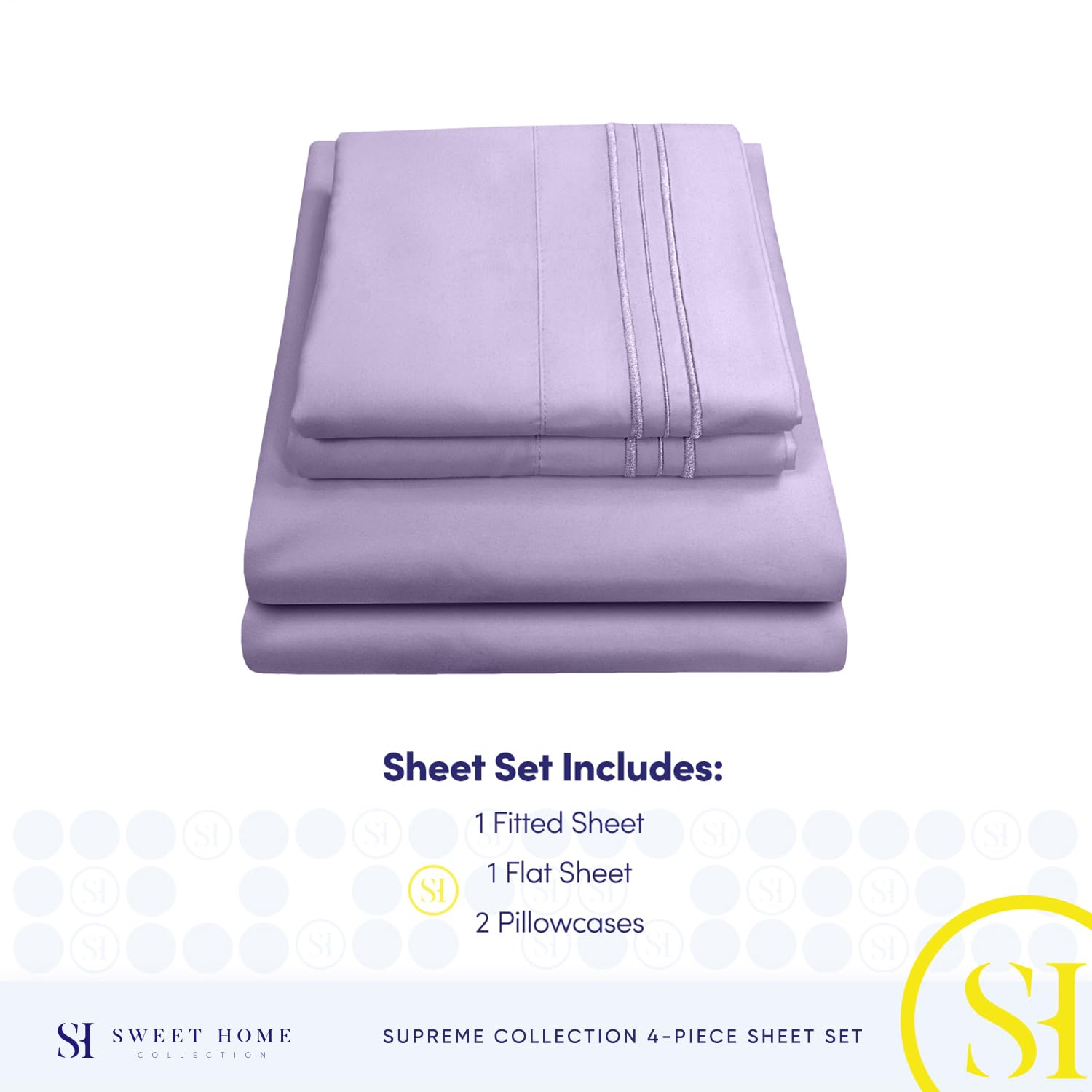 Foto 5 pulgar | Sábanas Sweet Home Collection Supreme Queen Lavender - Venta Internacional.