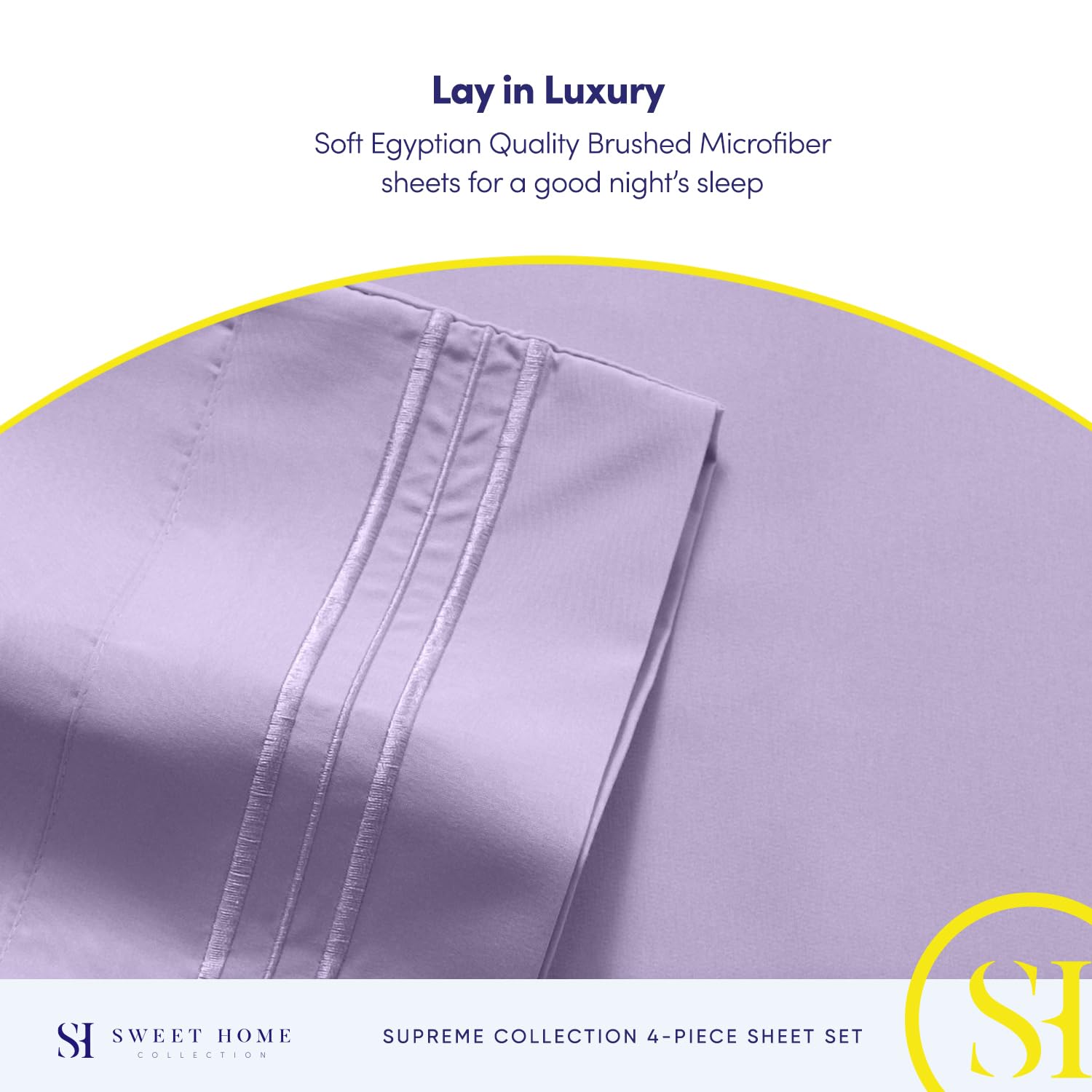Foto 6 | Sábanas Sweet Home Collection Supreme Queen Lavender - Venta Internacional.