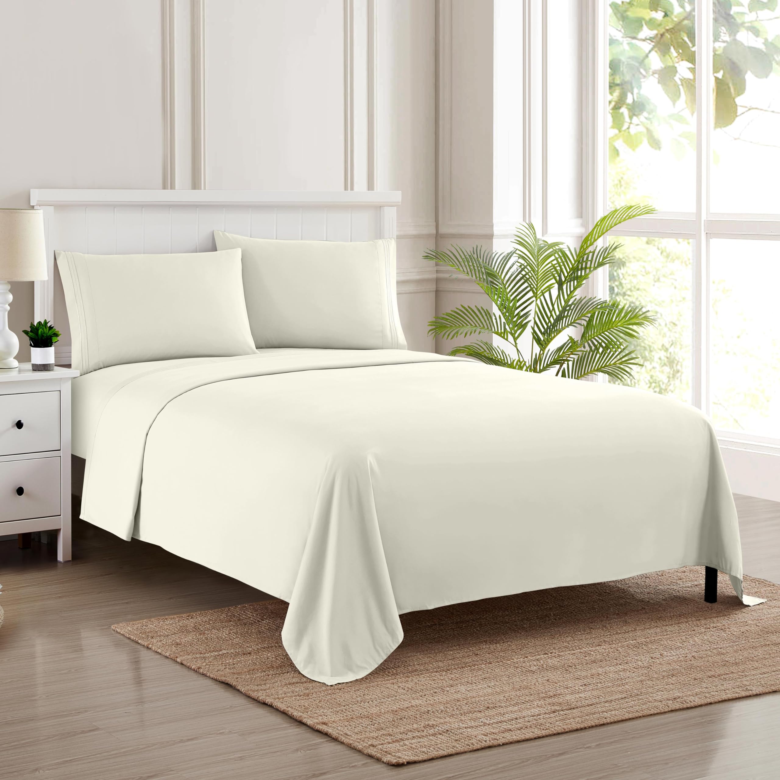 Foto 2 pulgar | Sábanas Sweet Home Collection King Size Marfil - Venta Internacional.