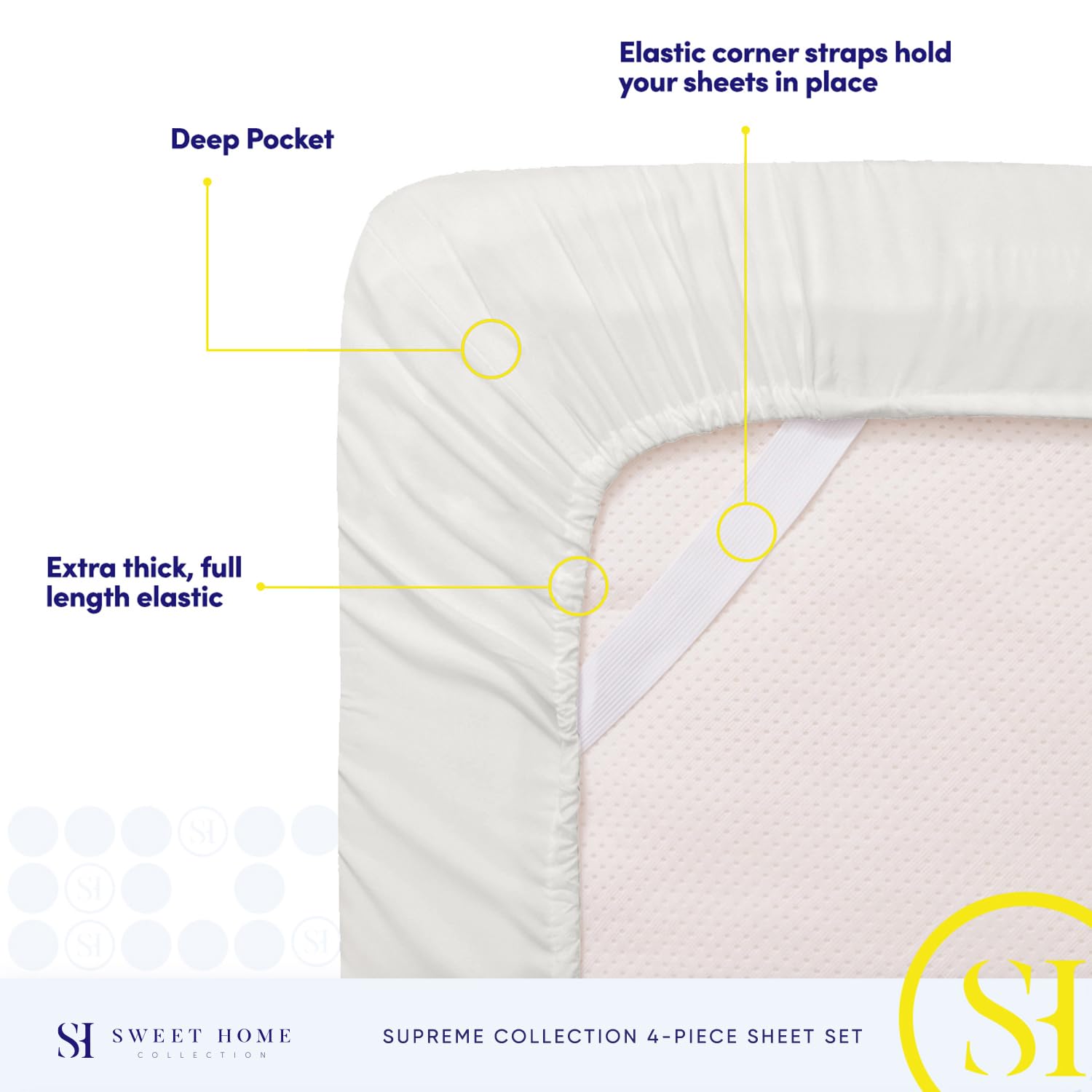 Foto 6 pulgar | Sábanas Sweet Home Collection King Size Marfil - Venta Internacional.