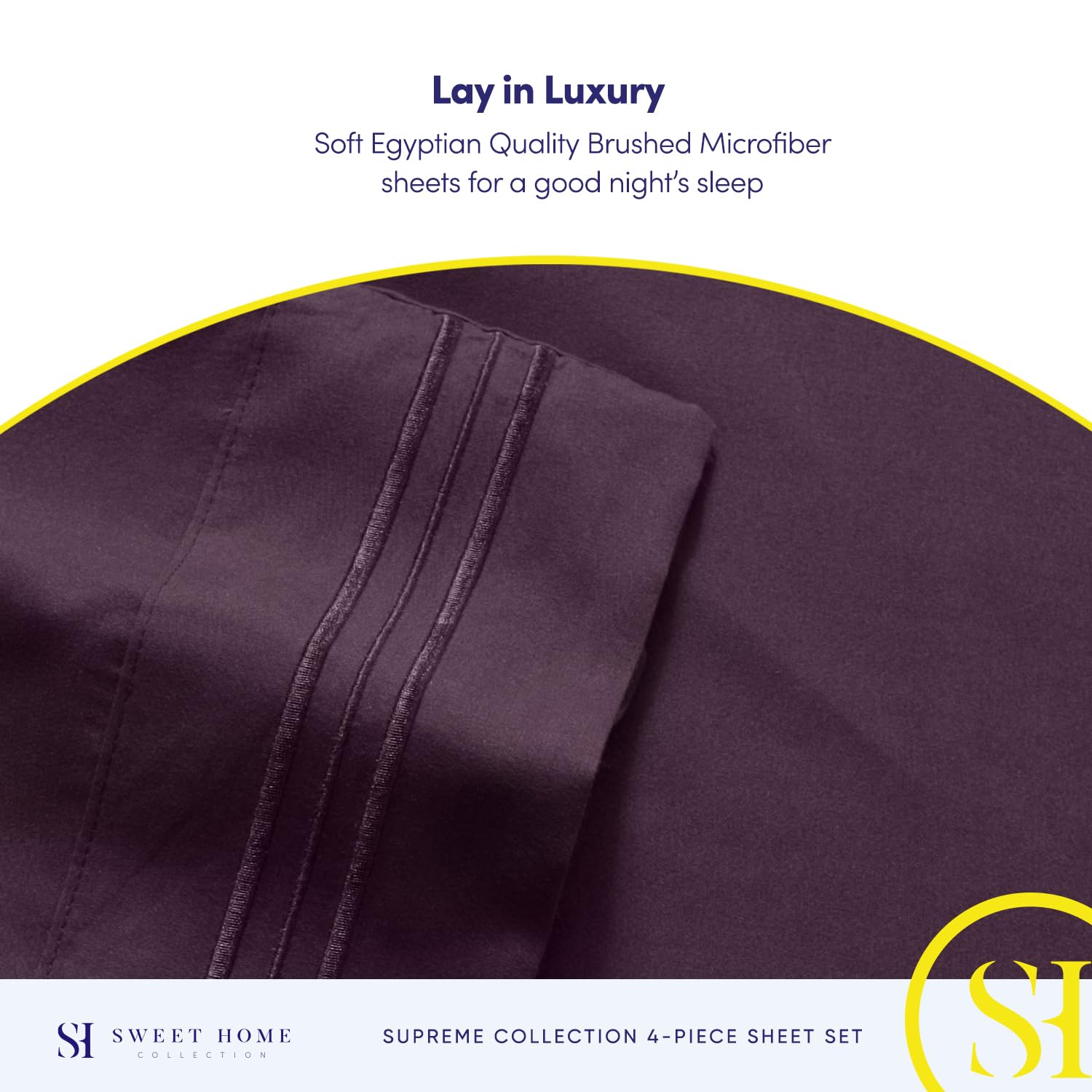 Foto 6 | Sábanas Sweet Home Collection Supreme Queen Purple - Venta Internacional.