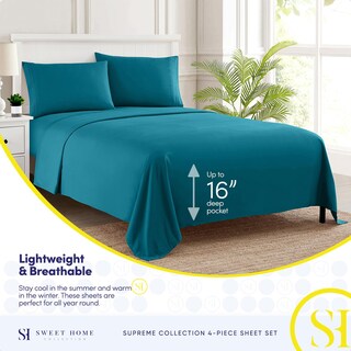Foto 3 | Juego De Sábanas Sweet Home Collection Split King, Color Verde Azulado - Venta Internacional.