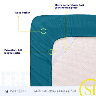 Foto 5 | Juego De Sábanas Sweet Home Collection Split King, Color Verde Azulado - Venta Internacional.