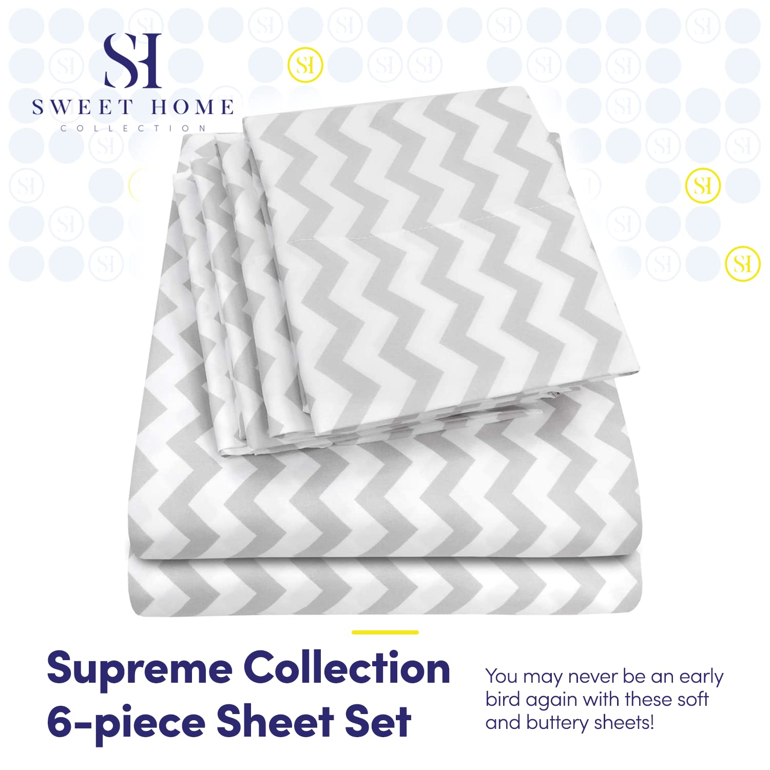 Foto 3 pulgar | Sábanas Sweet Home Collection, 6 Unidades, 1500 Supreme Full - Venta Internacional.