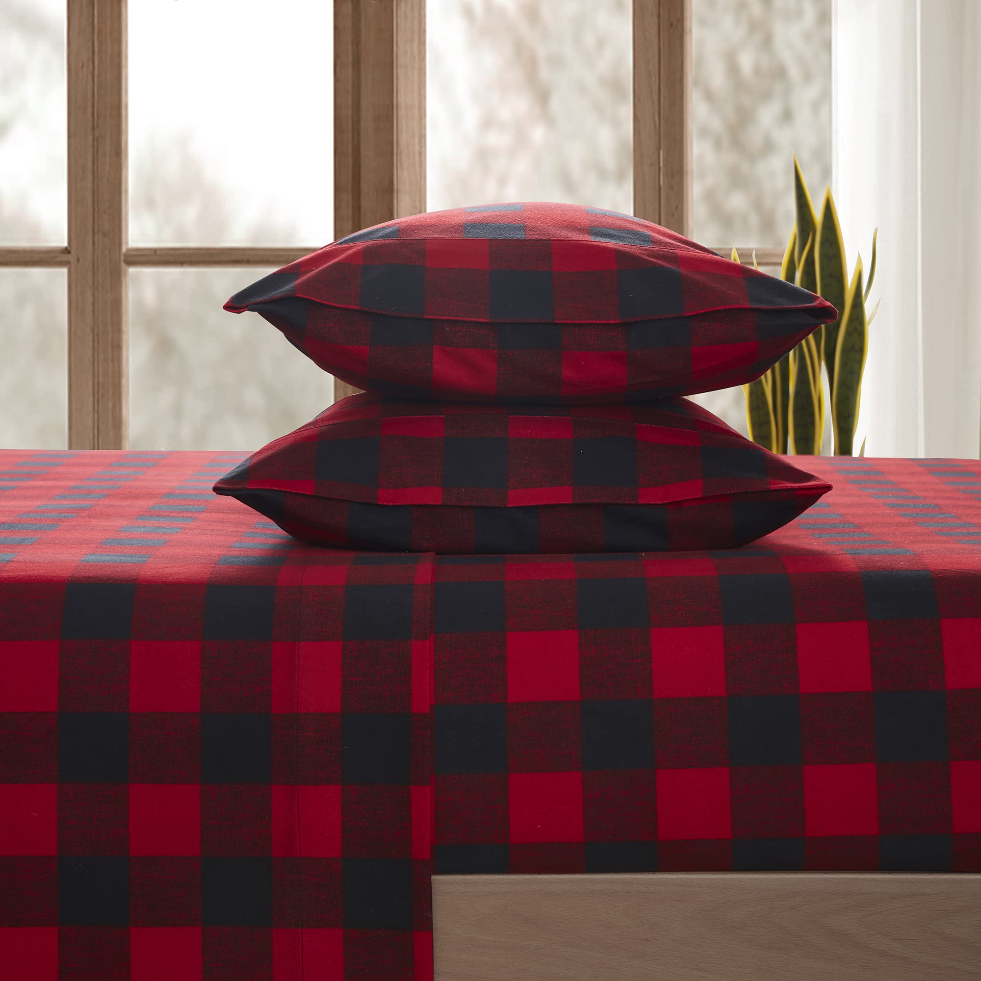 Foto 3 pulgar | Sábanas De Franela, Colección Sweet Home, Buffalo Check Plaid - Venta Internacional.
