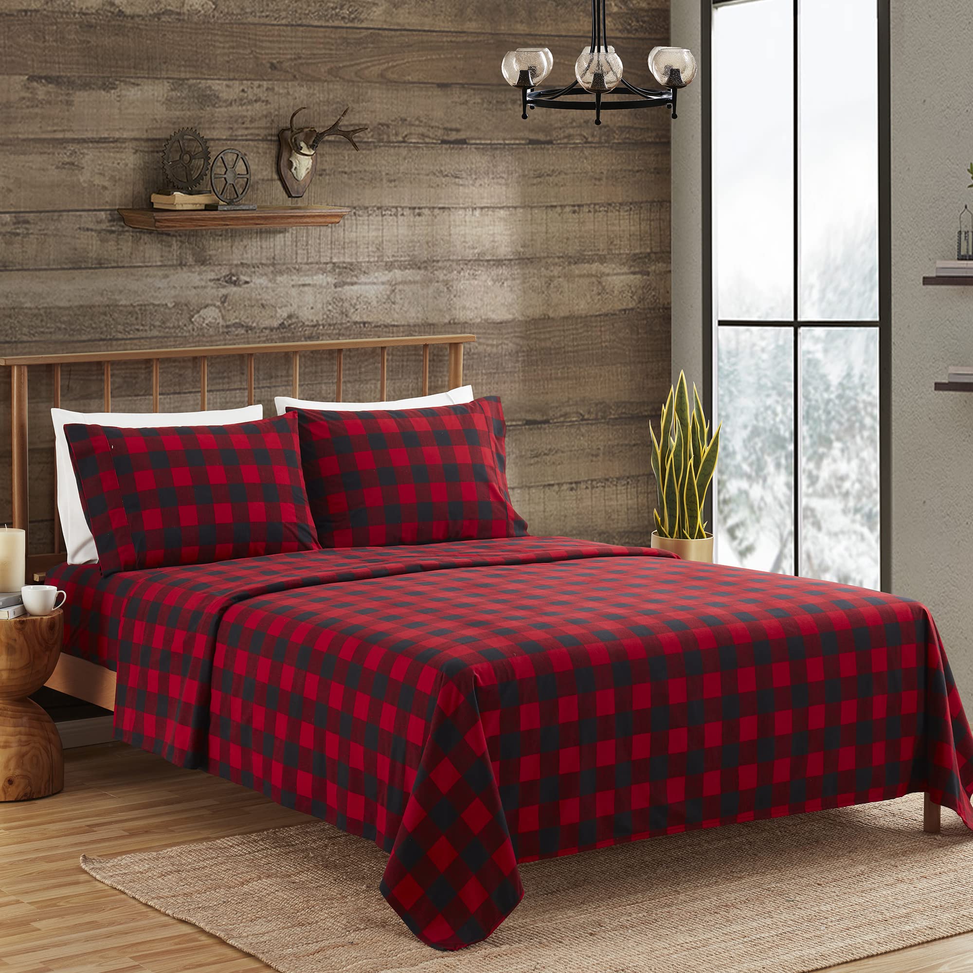 Foto 4 pulgar | Sábanas De Franela, Colección Sweet Home, Buffalo Check Plaid - Venta Internacional.