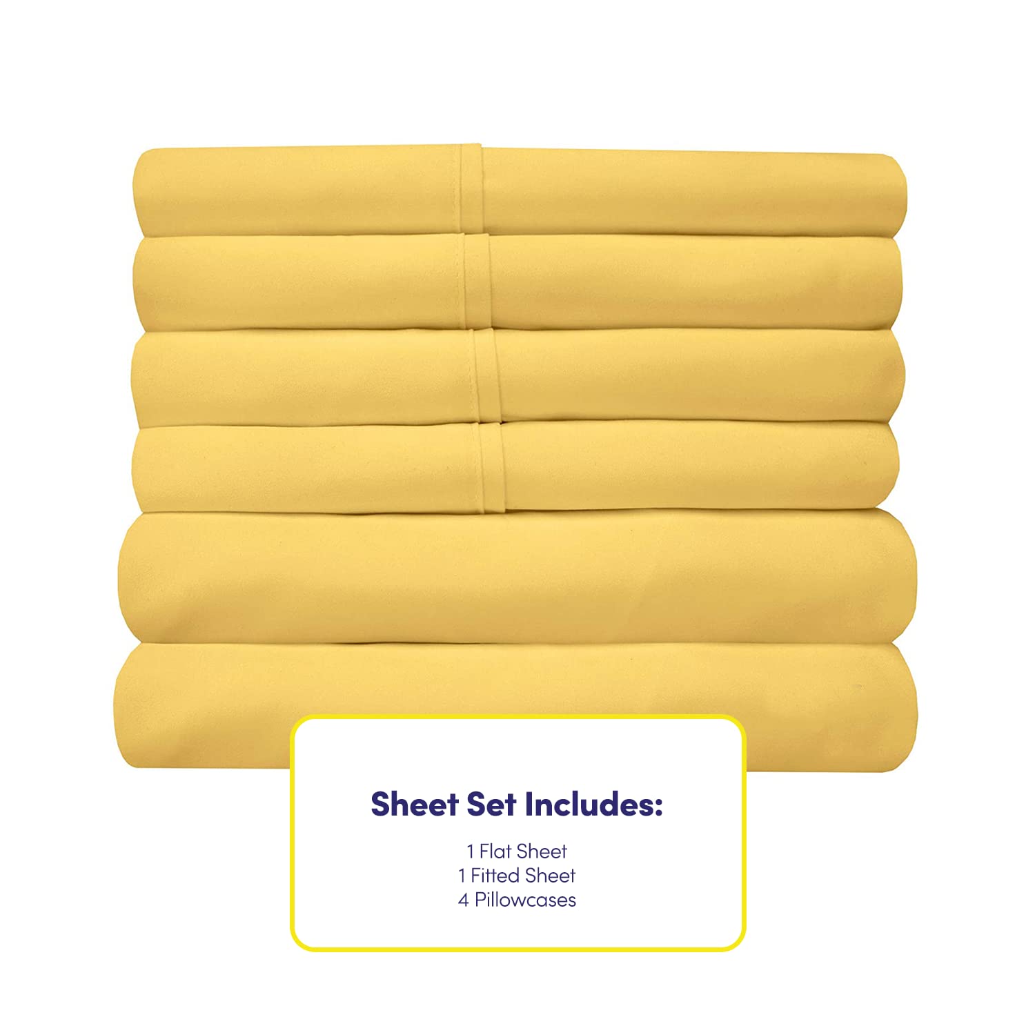 Foto 5 pulgar | Sábanas Sweet Home Collection 1500 Supreme Full Yellow - Venta Internacional.