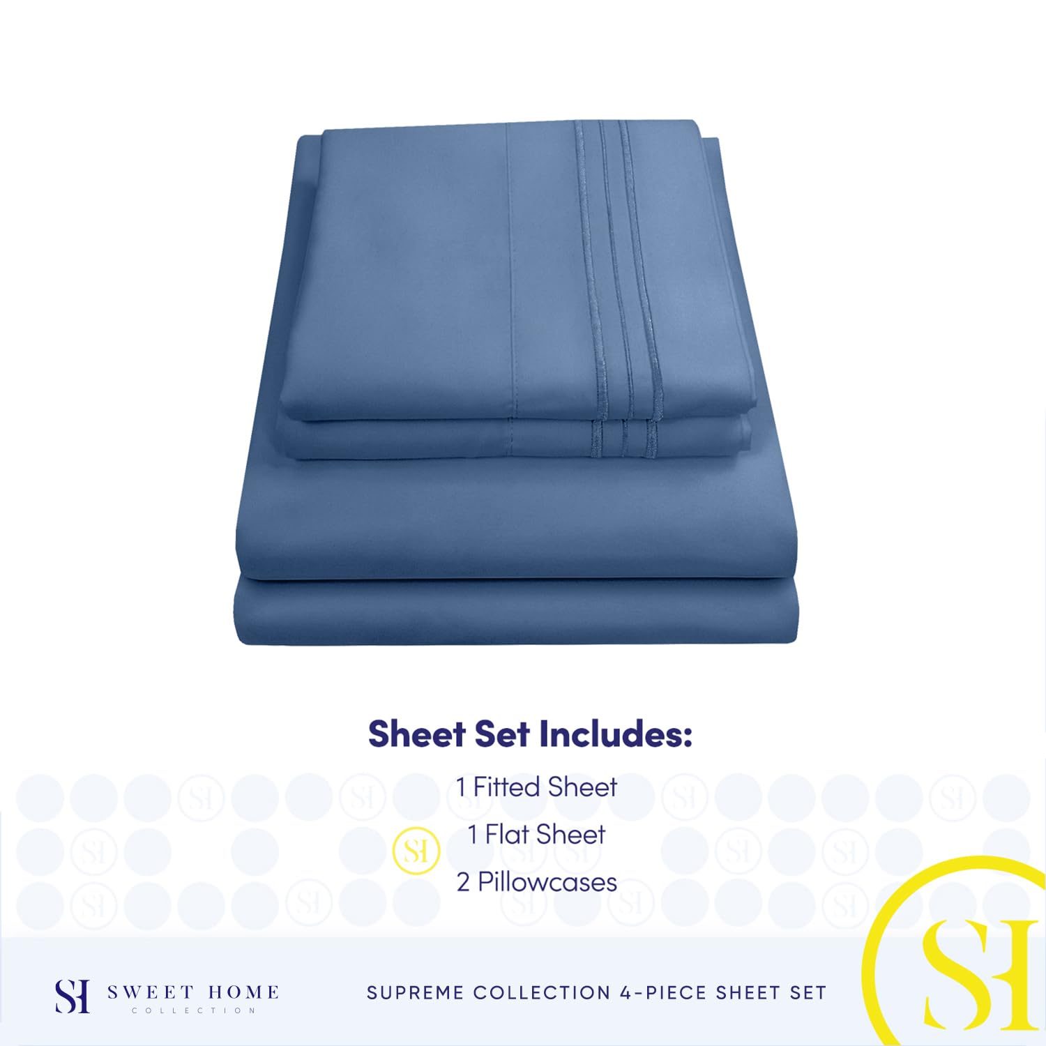Foto 5 pulgar | Sábanas Sweet Home Collection Rv Short Queen Denim - Venta Internacional.