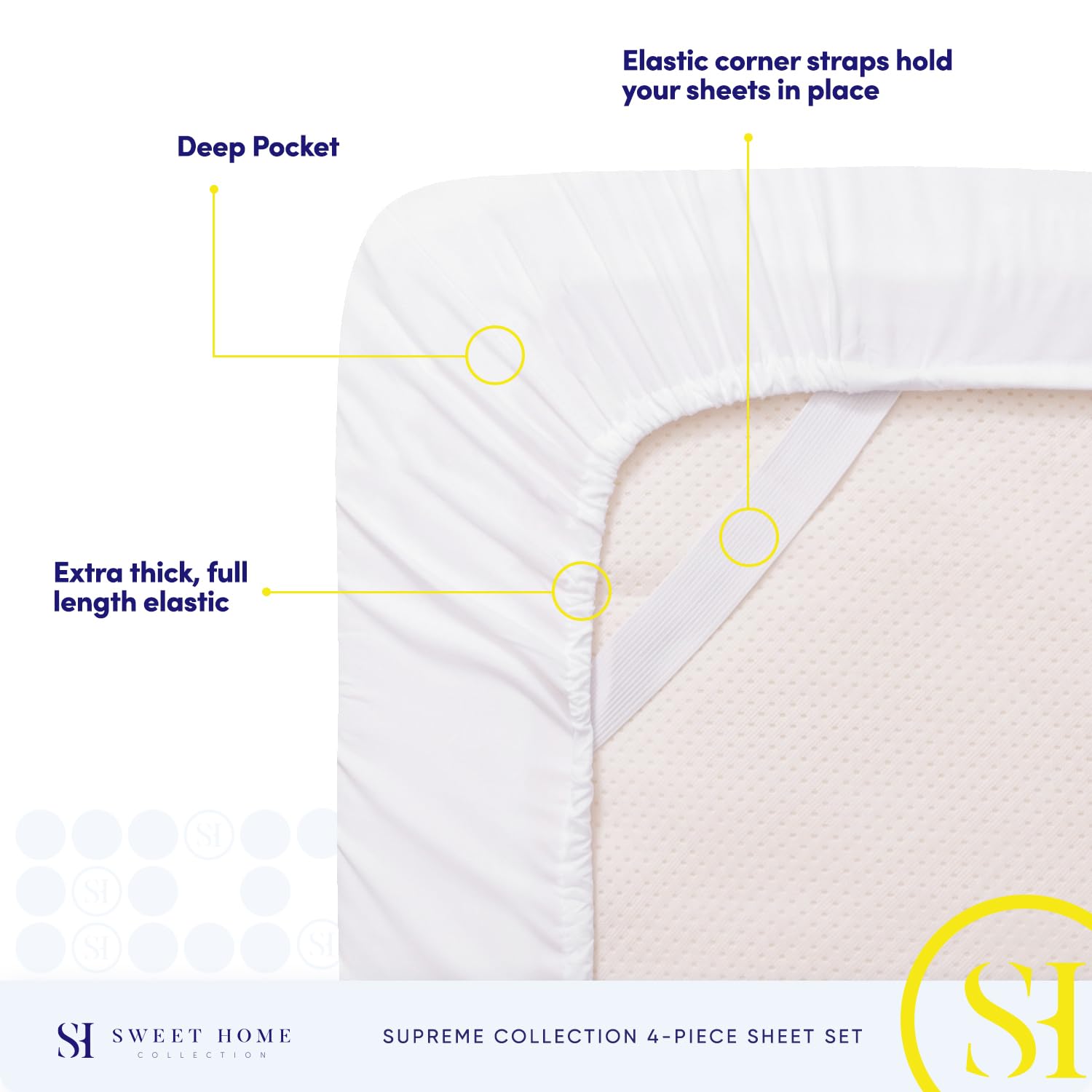 Foto 6 pulgar | Sábanas Sweet Home Collection Rv Short Queen White - Venta Internacional.