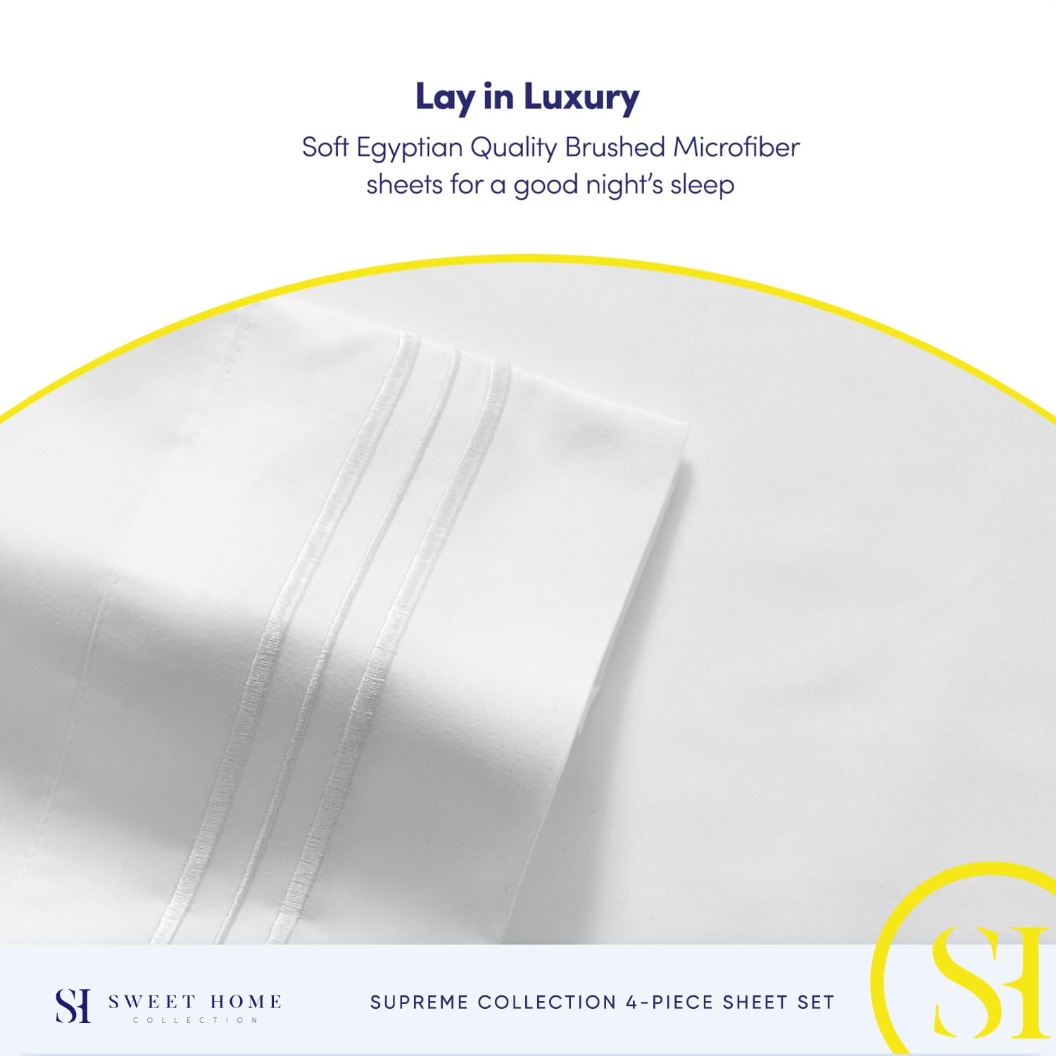 Foto 7 pulgar | Sábanas Sweet Home Collection Rv Short Queen White - Venta Internacional.