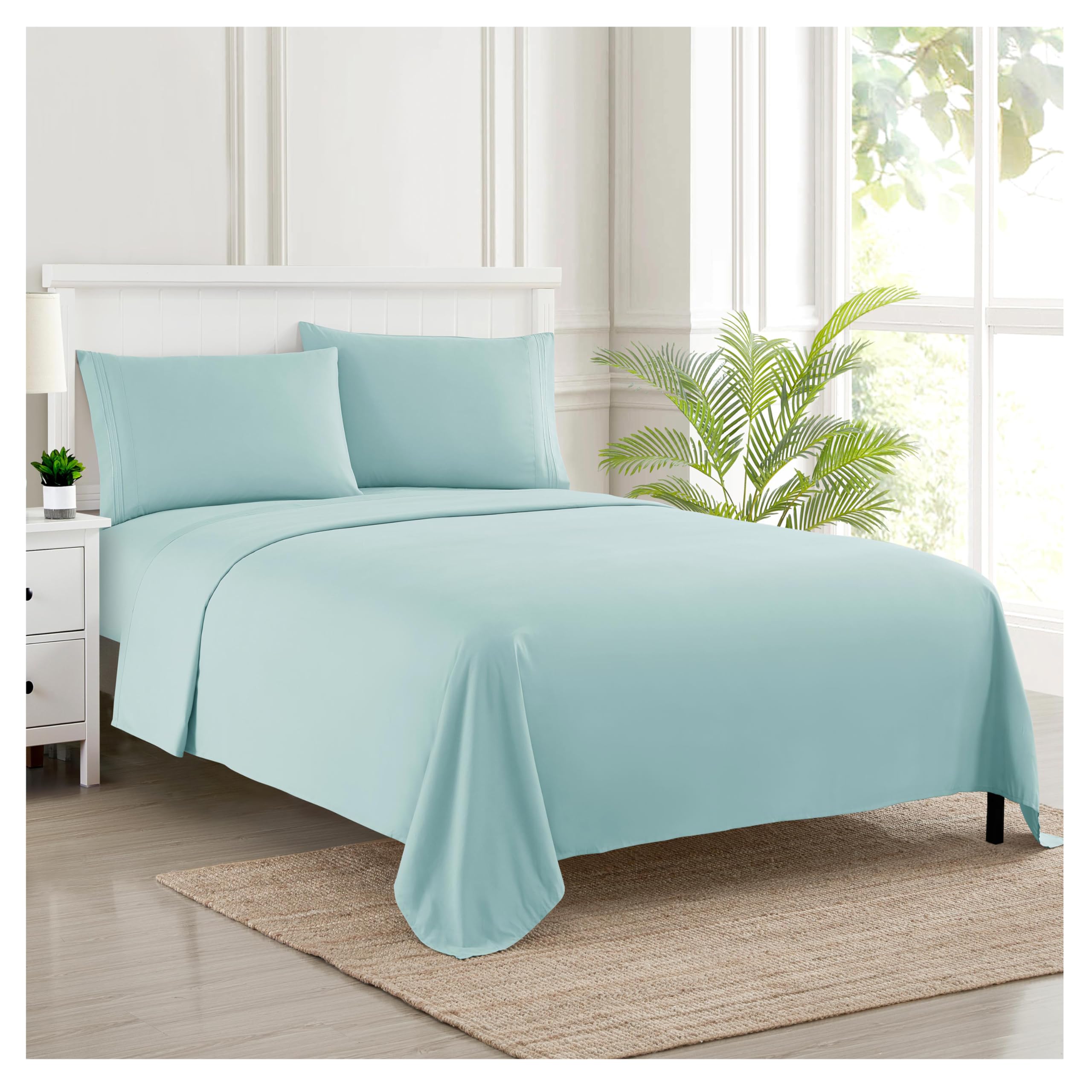 Foto 1 | Sábanas Sweet Home Collection Rv Short Queen, Color Azul Claro - Venta Internacional.