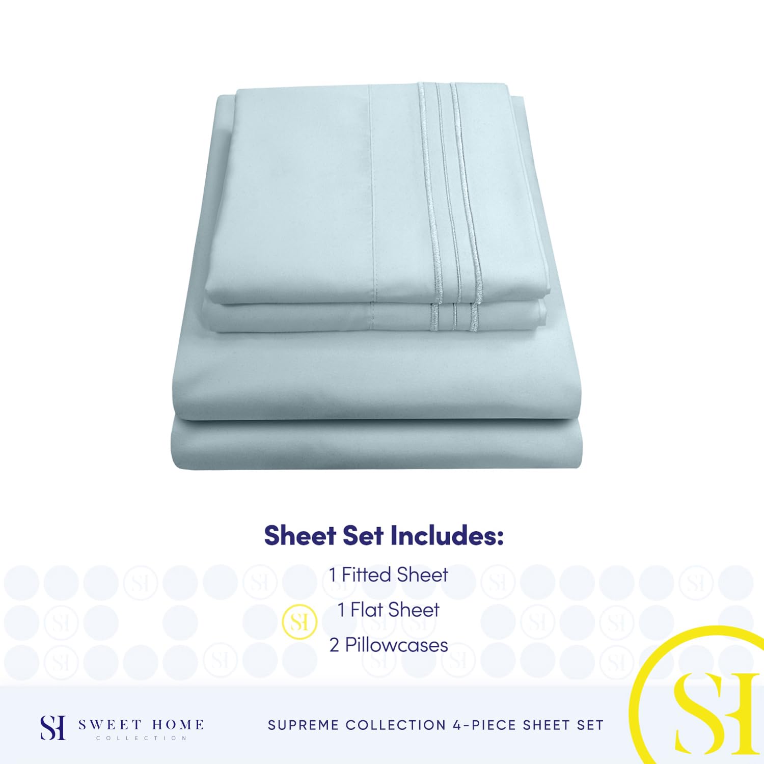Foto 5 pulgar | Sábanas Sweet Home Collection Rv Short Queen, Color Azul Claro - Venta Internacional.