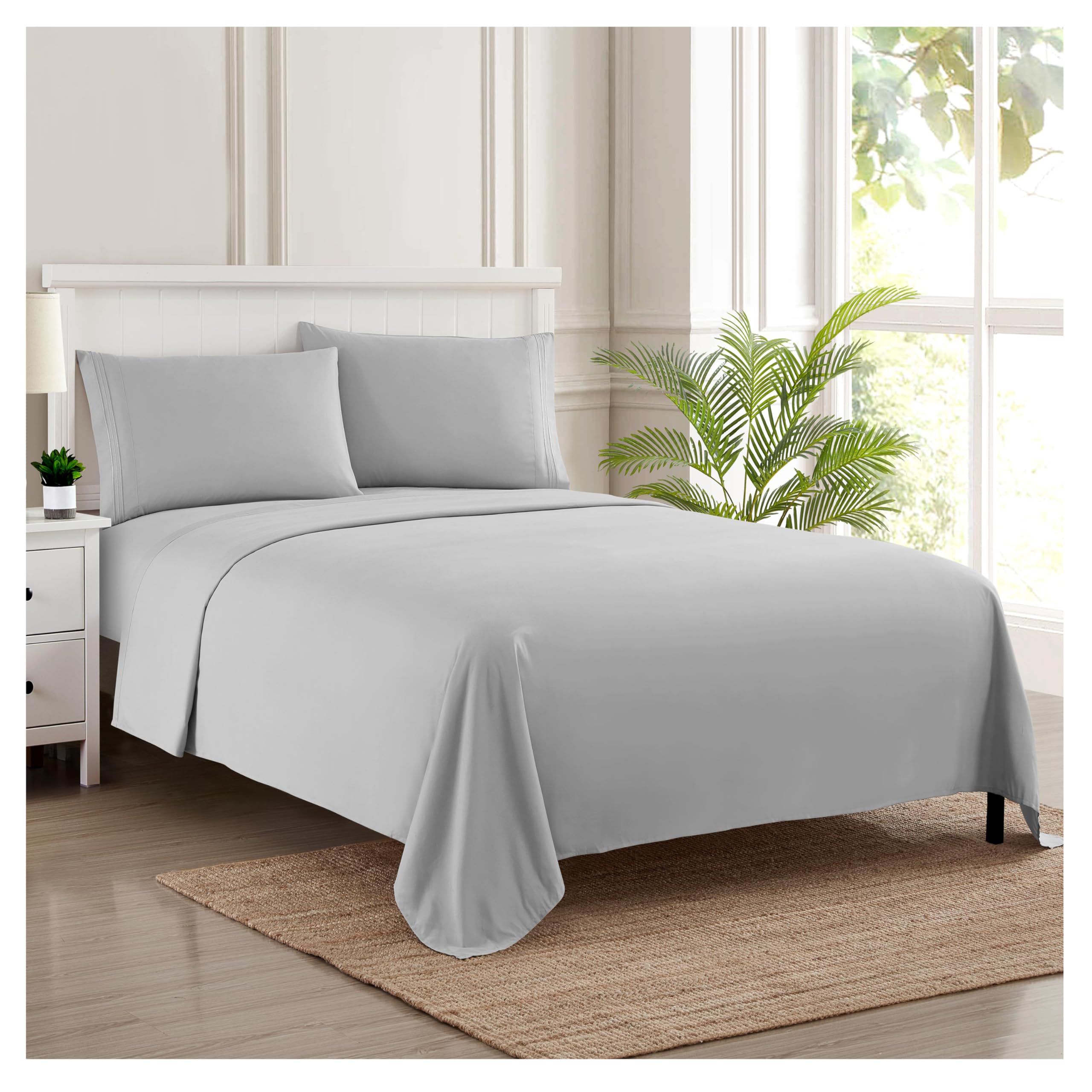 Foto 1 | Sábanas Sweet Home Collection Rv Short Queen Silver - Venta Internacional.