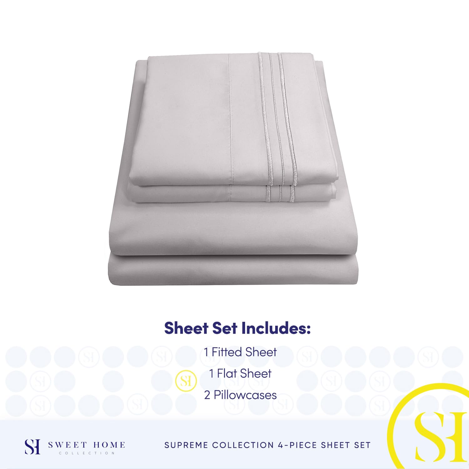 Foto 5 pulgar | Sábanas Sweet Home Collection Rv Short Queen Silver - Venta Internacional.