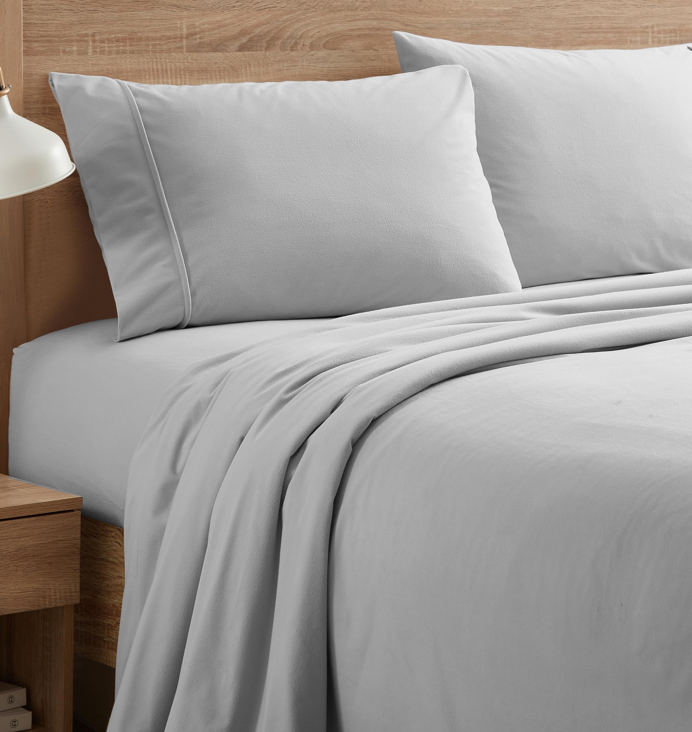 Sábanas De Franela Sweet Home Collection King Size Plateadas - Venta Internacional.
