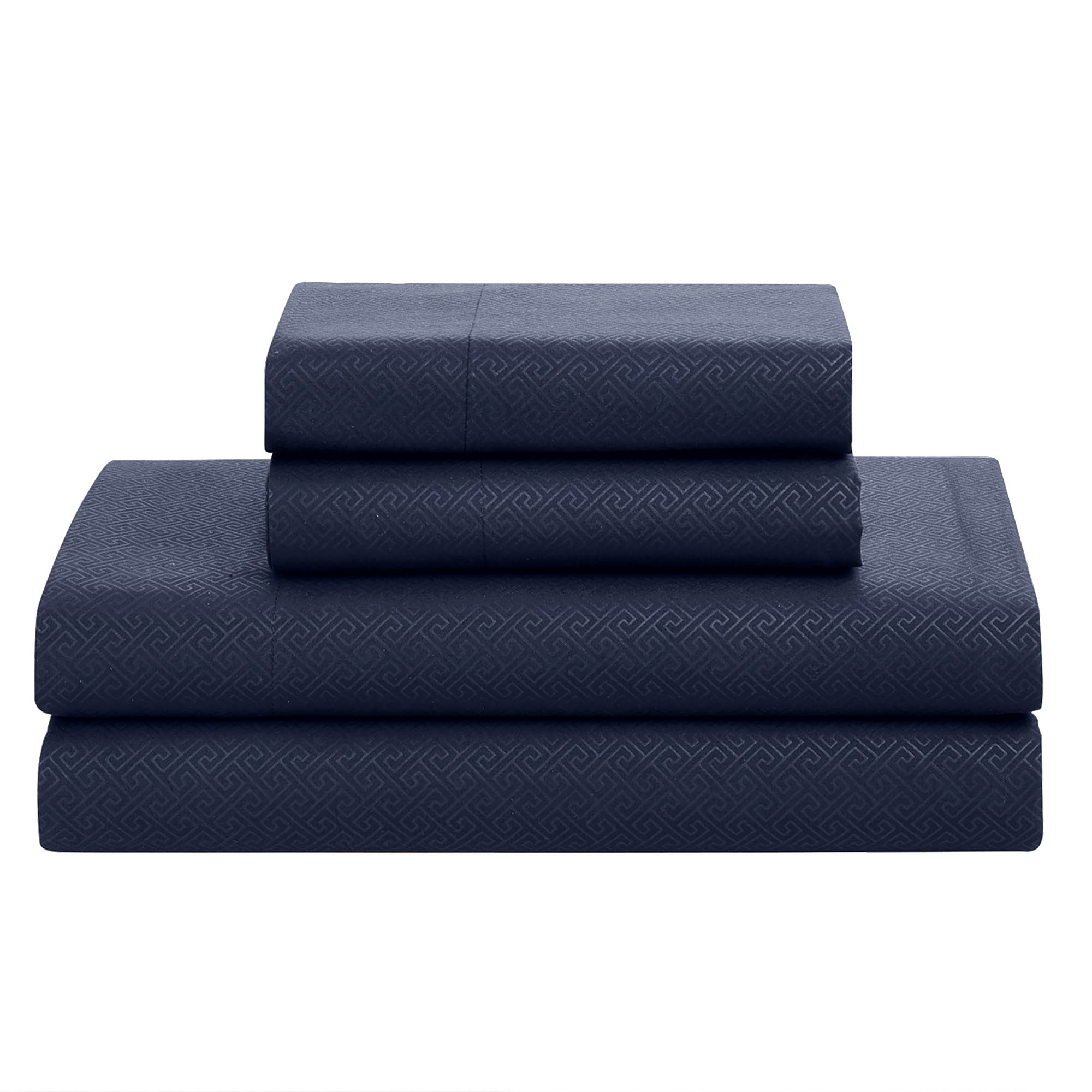 Foto 6 pulgar | Juego De Ropa De Cama Sweet Home Collection Greek Key Navy King Size - Venta Internacional.
