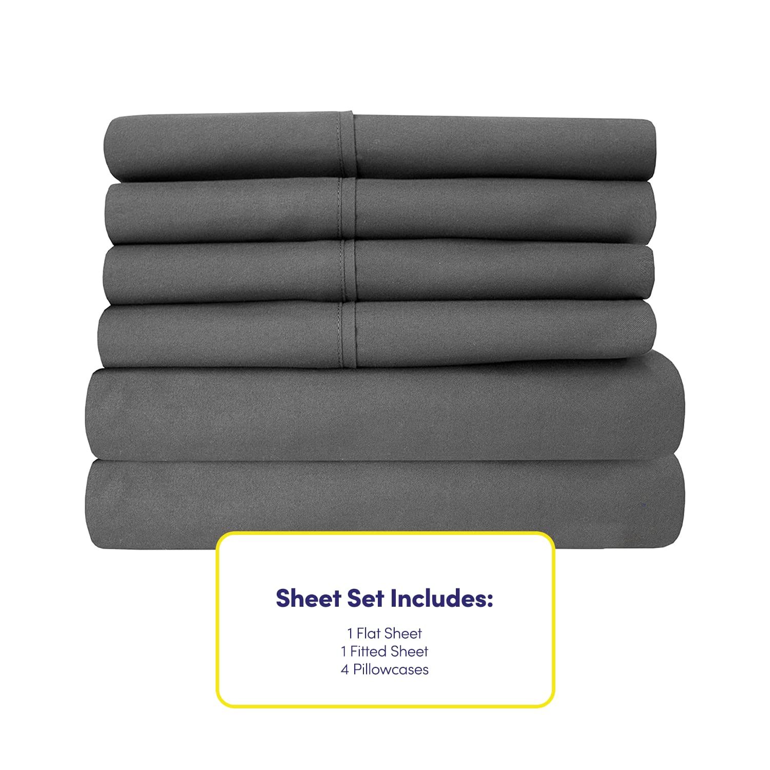 Foto 5 pulgar | Sábanas Sweet Home Collection 1500 Supreme Full Grey - Venta Internacional.