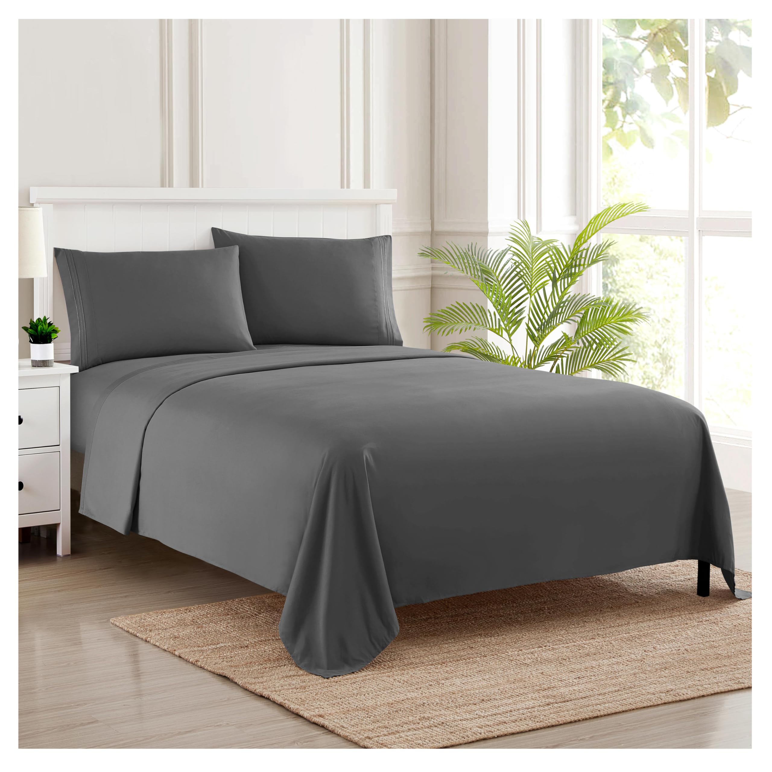 Foto 3 pulgar | Sábanas Sweet Home Collection Rv Short Queen Grey - Venta Internacional.
