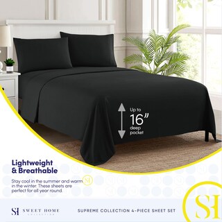 Foto 3 | Juego De Sábanas Sweet Home Collection Twin Xl, Color Negro, 1800 Hilos - Venta Internacional.