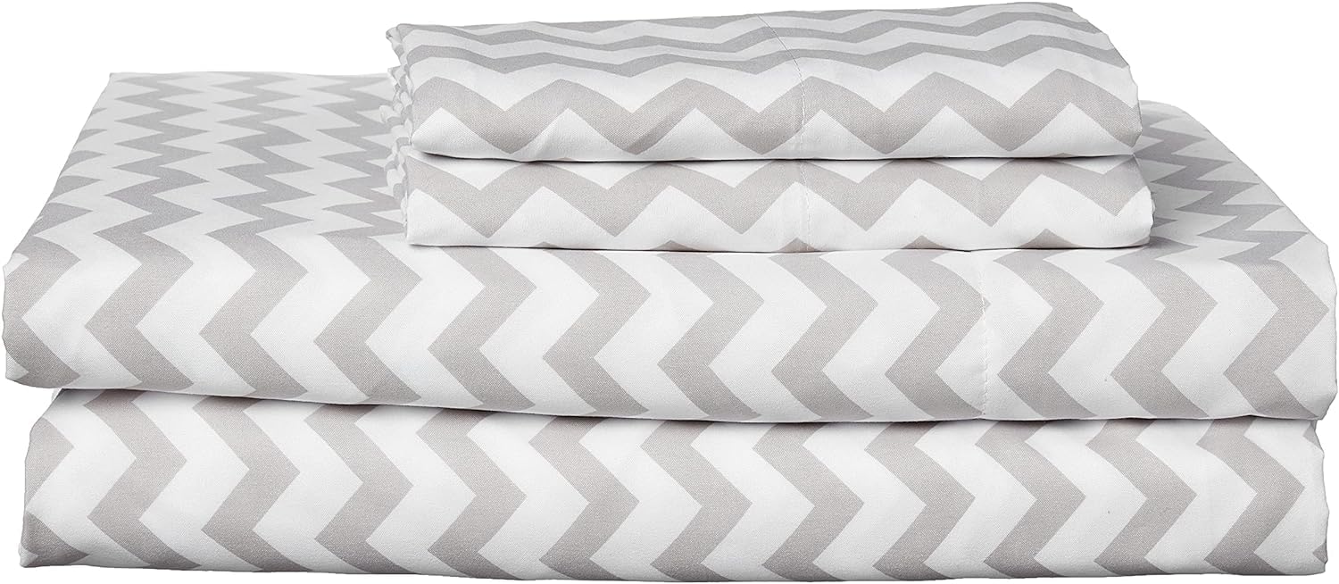 Foto 3 pulgar | Juego De Sábanas Sweet Home Collection California King Chevron Gris - Venta Internacional.