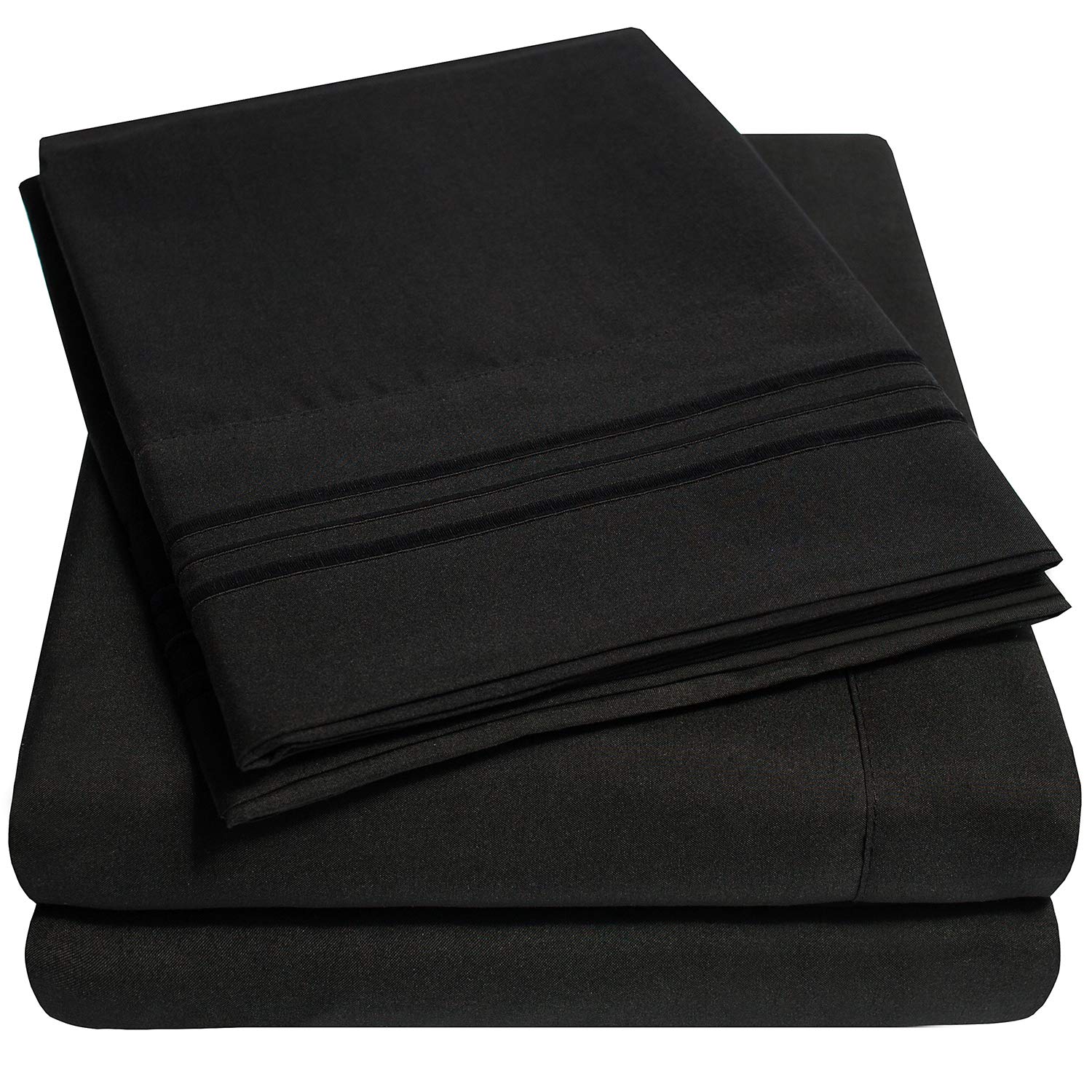 Juego De Sábanas Sweet Home Collection 1500 Supreme, Color Negro Completo - Venta Internacional.