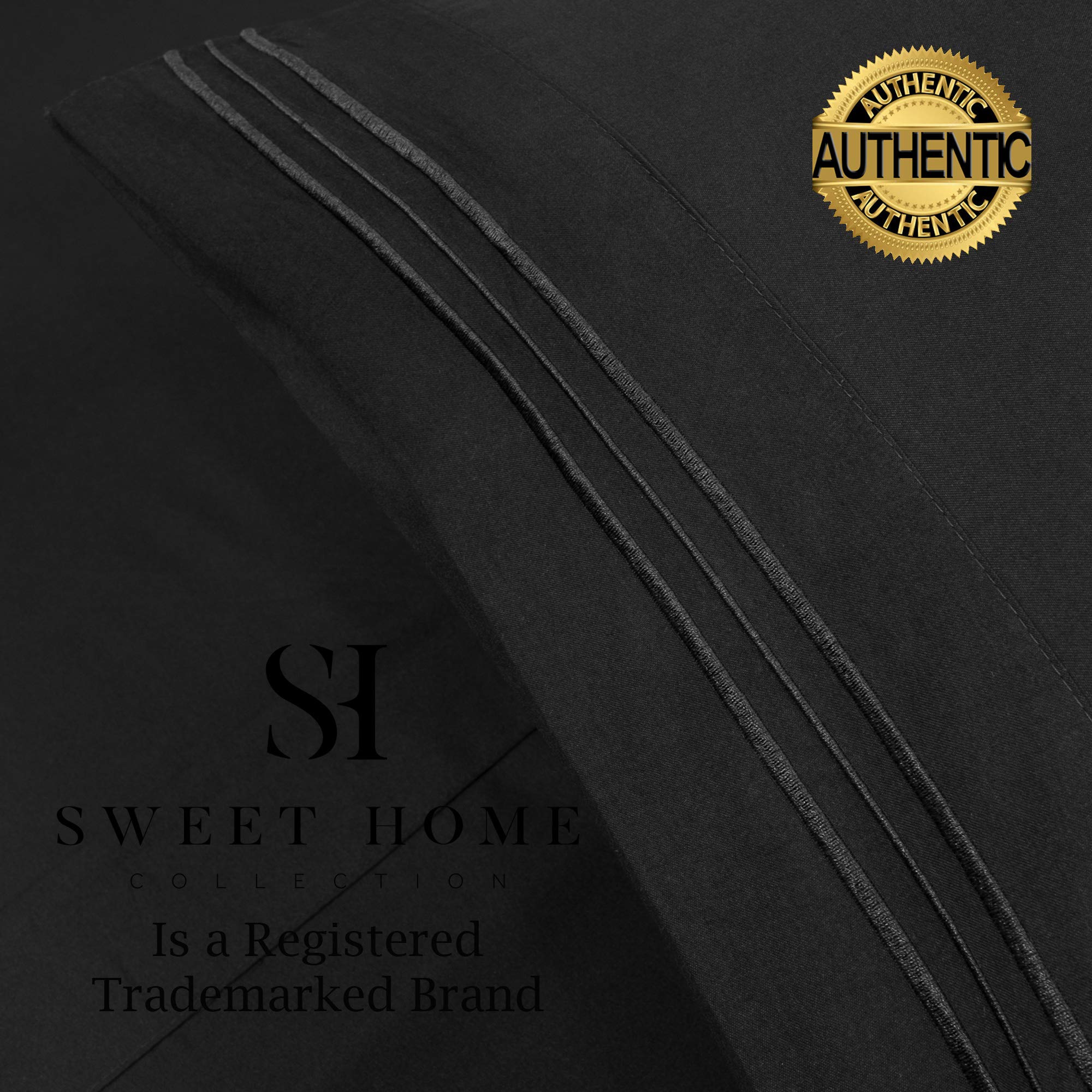 Foto 5 pulgar | Juego De Sábanas Sweet Home Collection 1500 Supreme, Color Negro Completo - Venta Internacional.