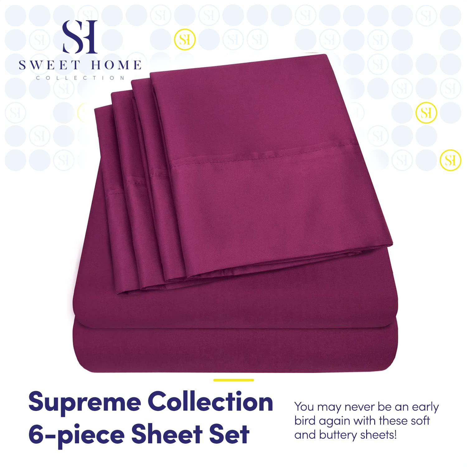 Foto 2 | Sábanas Sweet Home Collection, 6 Unidades, 1500 Supreme King - Venta Internacional.