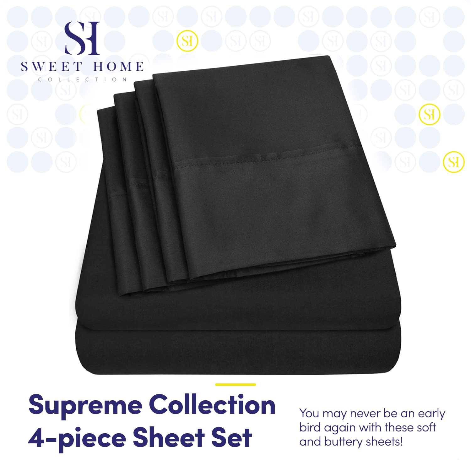 Foto 3 pulgar | Juego De Sábanas Sweet Home Collection 1500 Supreme Twin Xl Negro - Venta Internacional.