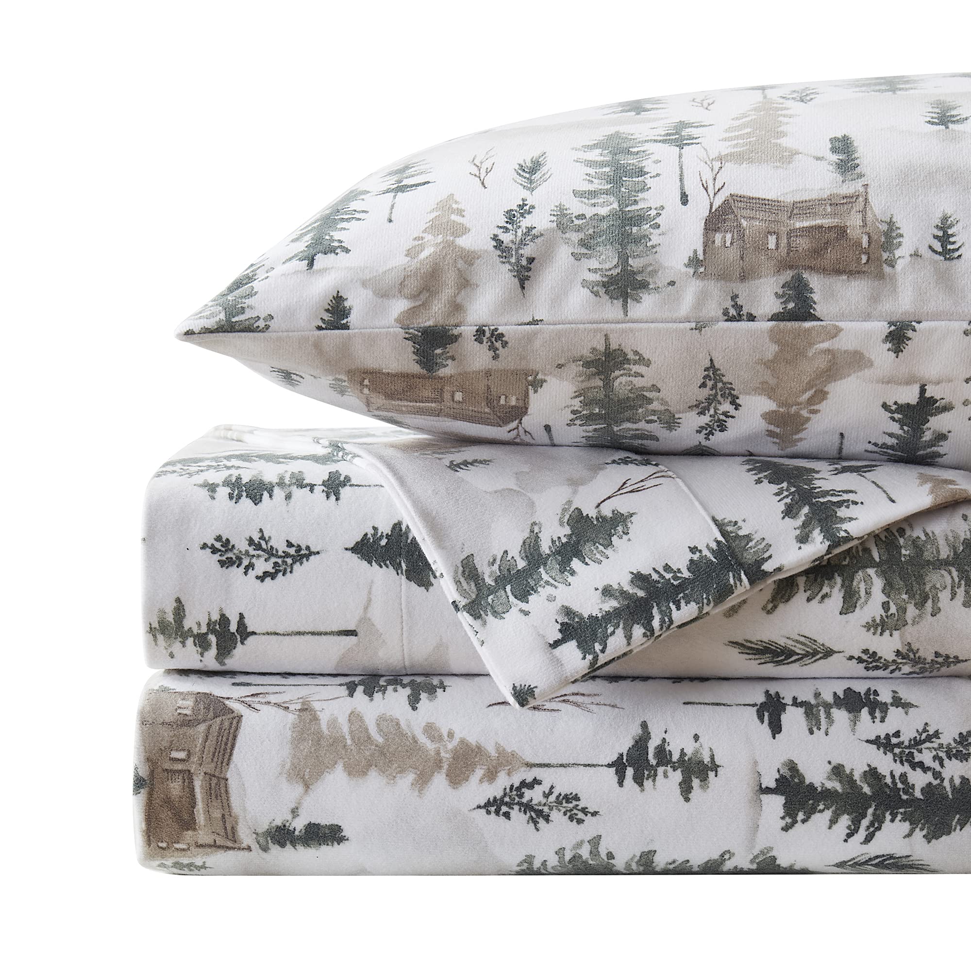Foto 1 | Sábanas De Franela De La Colección Sweet Home Winter Cabin Lodge King - Venta Internacional.