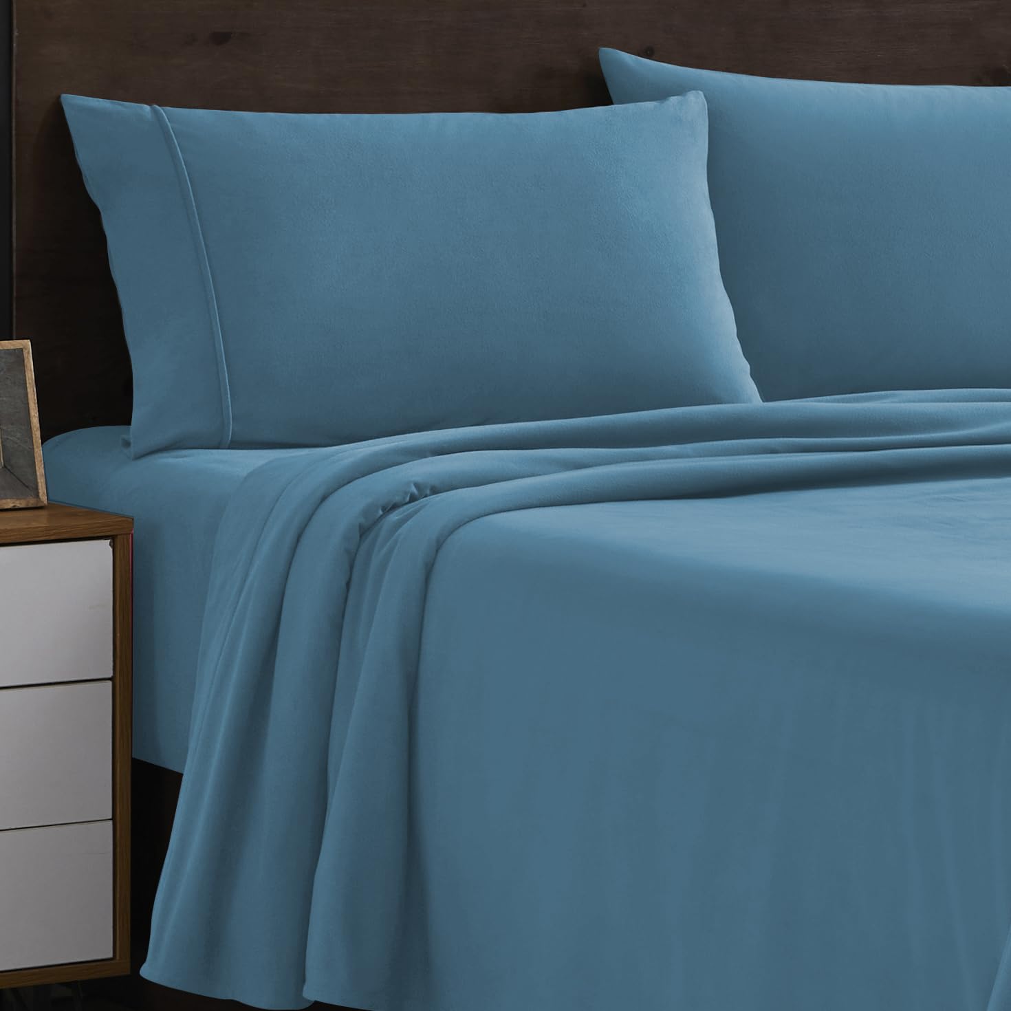 Sábanas De Franela Sweet Home Collection Queen Denim - Venta Internacional.