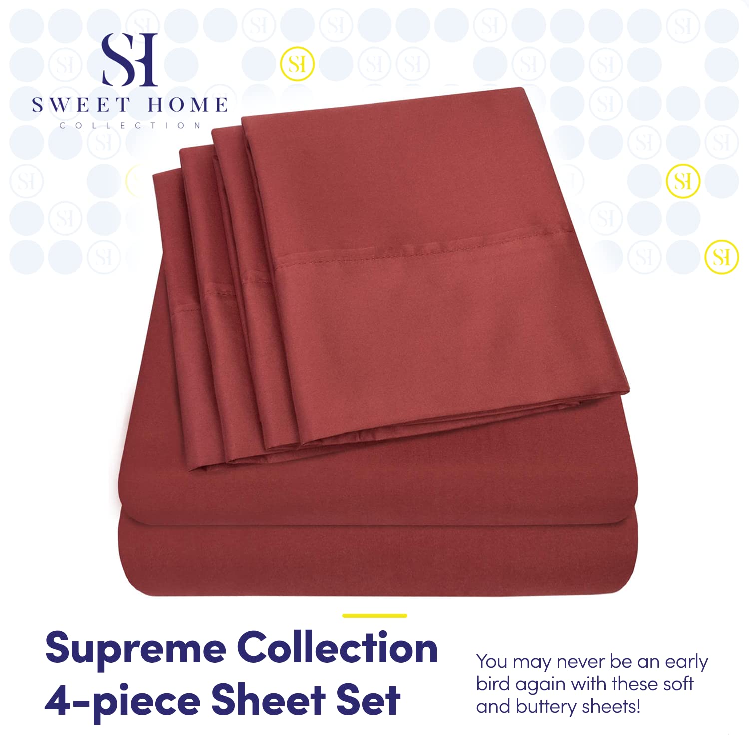 Foto 2 | Sábanas Sweet Home Collection 1500 Supreme, Tamaño Doble - Venta Internacional.