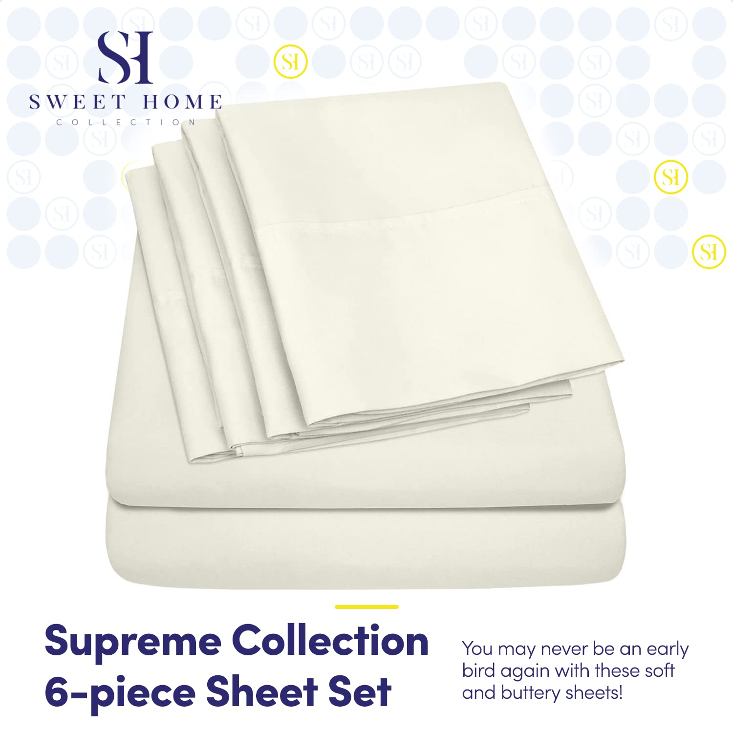 Foto 3 pulgar | Sábanas Sweet Home Collection 1500 Supreme King Ivory - Venta Internacional.