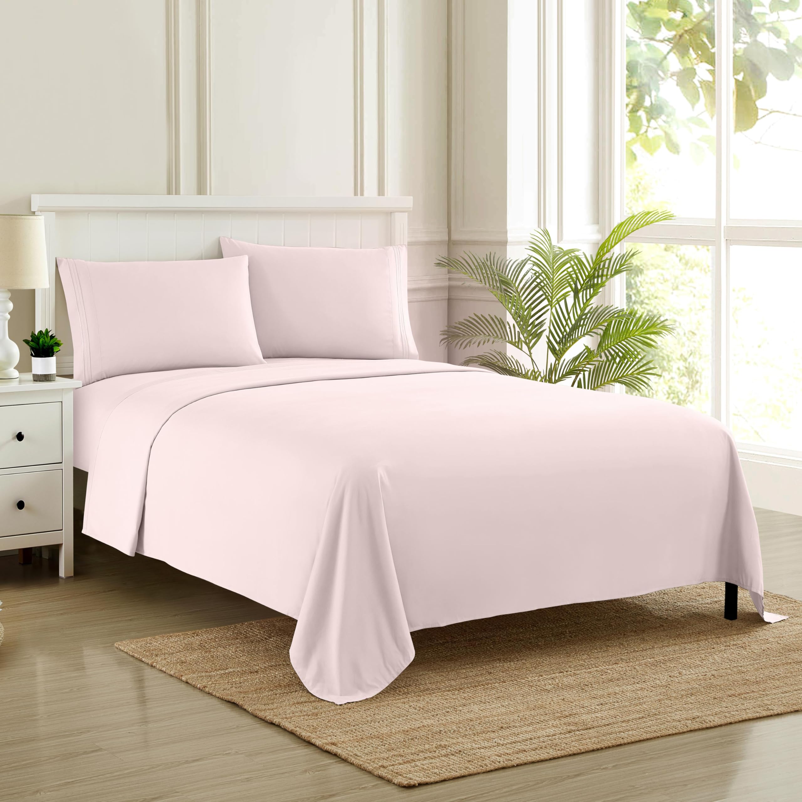 Foto 1 | Sábanas Sweet Home Collection Supreme King De Color Rosa Pálido - Venta Internacional.
