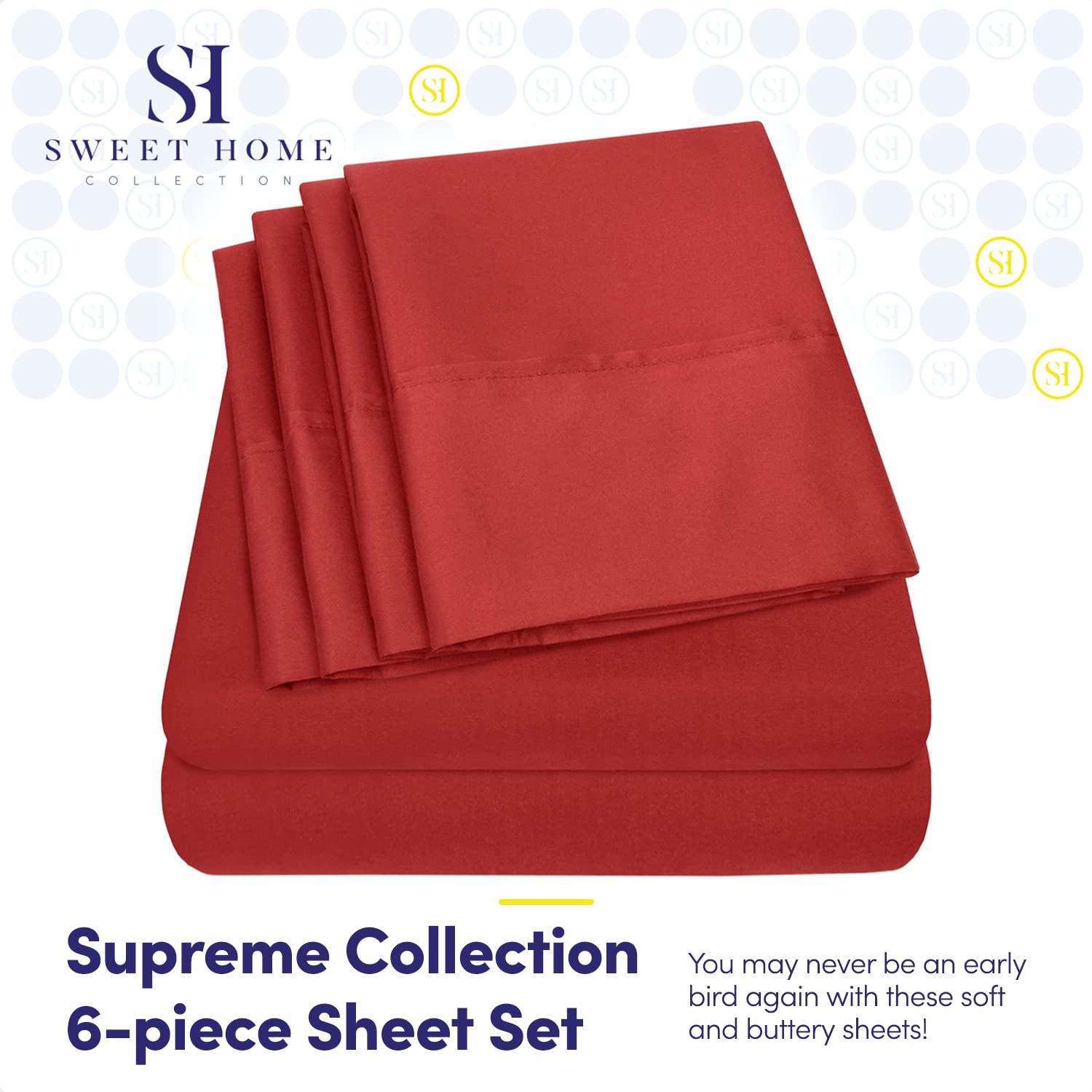 Foto 3 pulgar | Sábanas Sweet Home Collection 1500 Supreme Full Red - Venta Internacional.