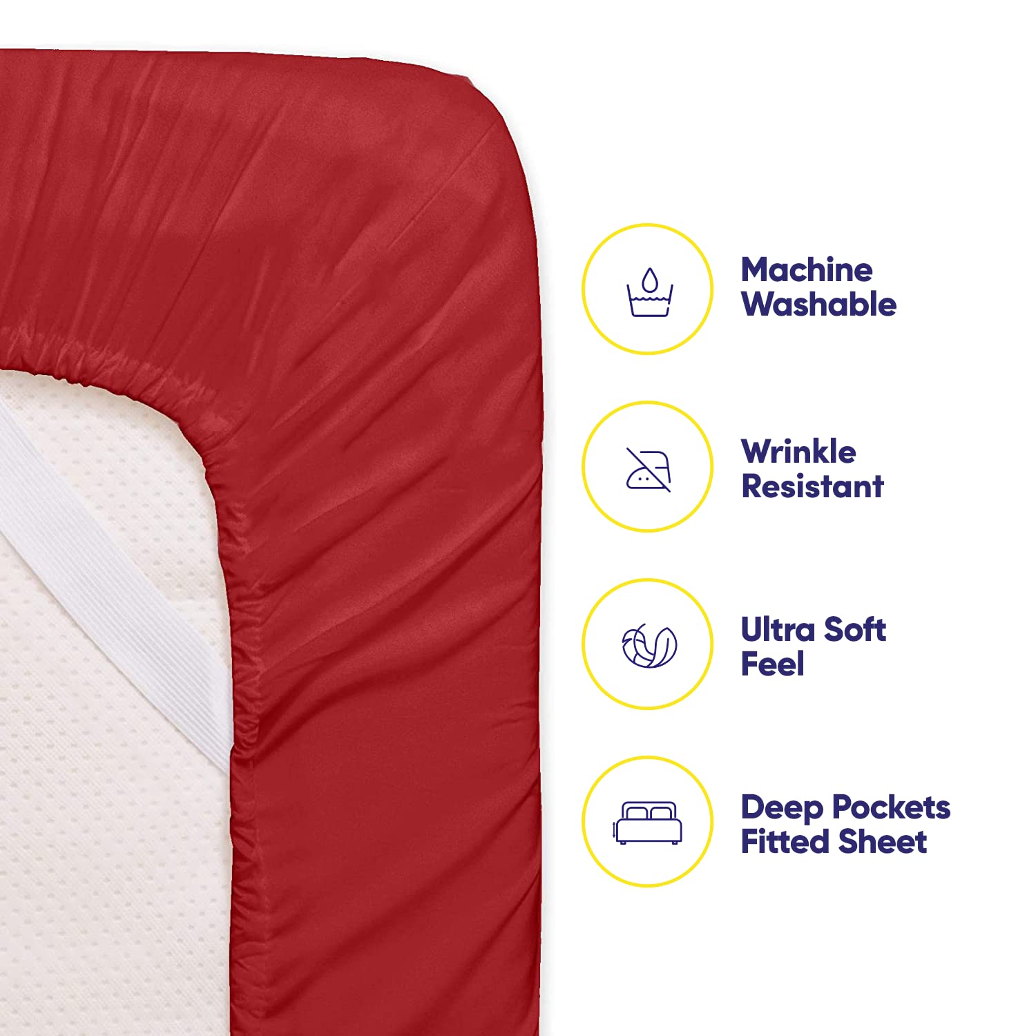 Foto 4 pulgar | Sábanas Sweet Home Collection 1500 Supreme Full Red - Venta Internacional.